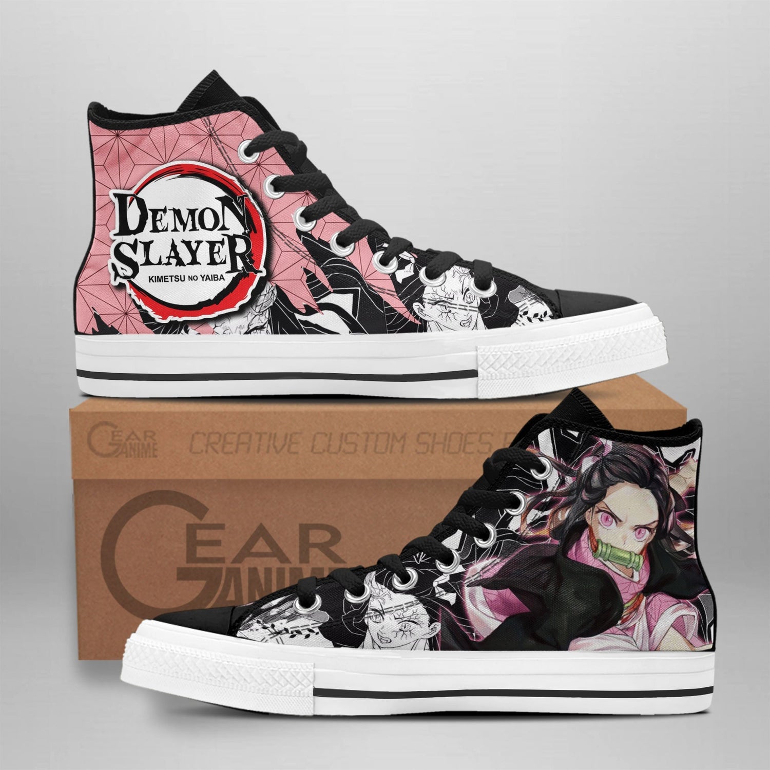 Ideafootwear Demon Slayer High Top Canvas Sneakers Shoes For Men And Women