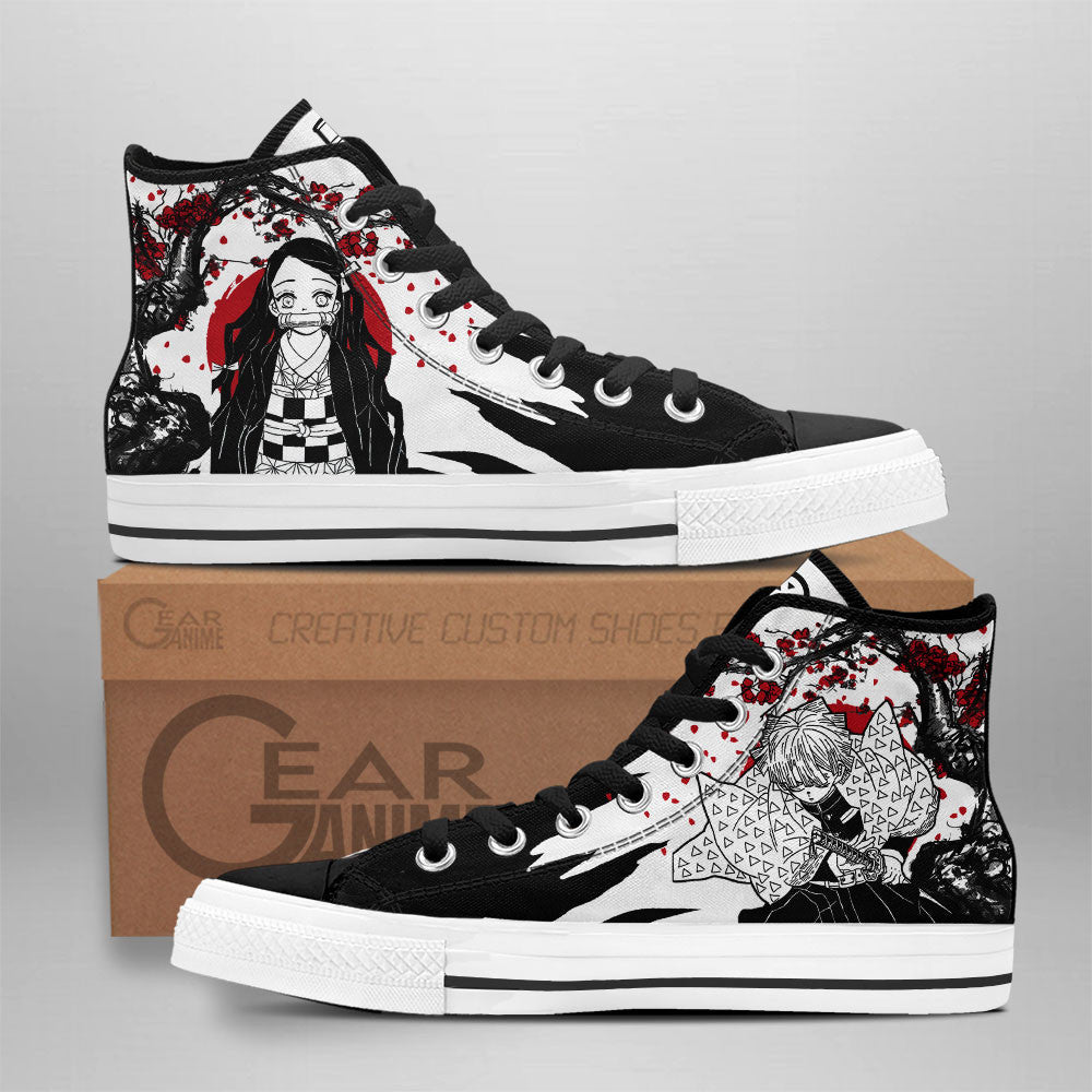 Ideafootwear Demon Slayer High Top Canvas Sneakers Shoes For Men And Women
