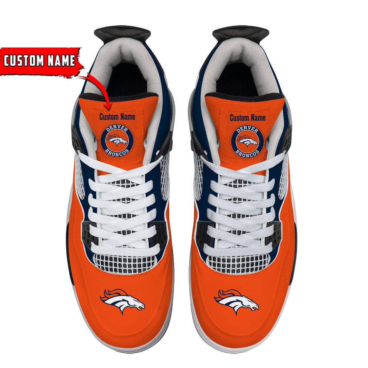 Ideafootwear Denver Broncos AJ4 Sneakers Shoes For Men And Women