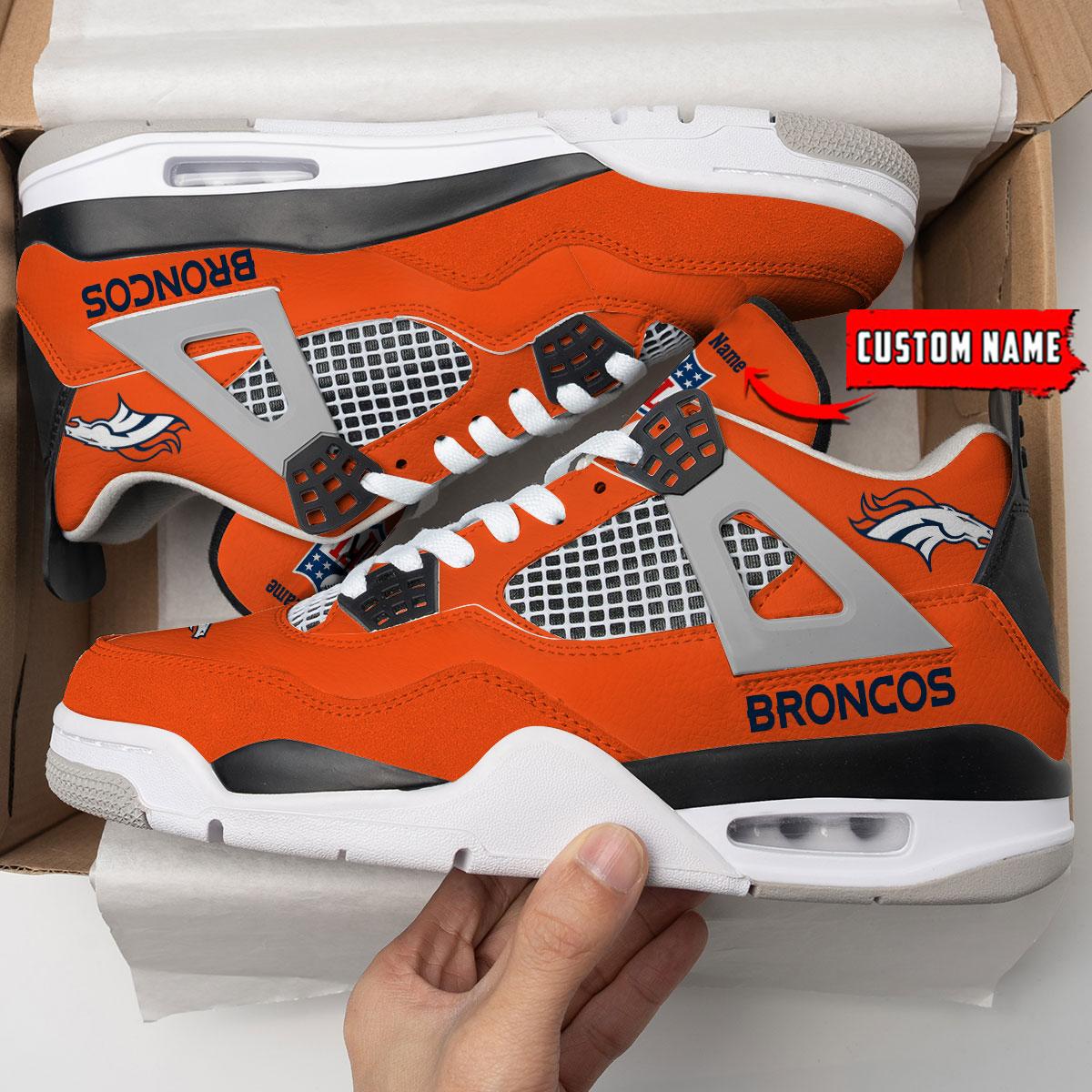 Ideafootwear Denver Broncos AJ4 Sneakers Shoes For Men And Women