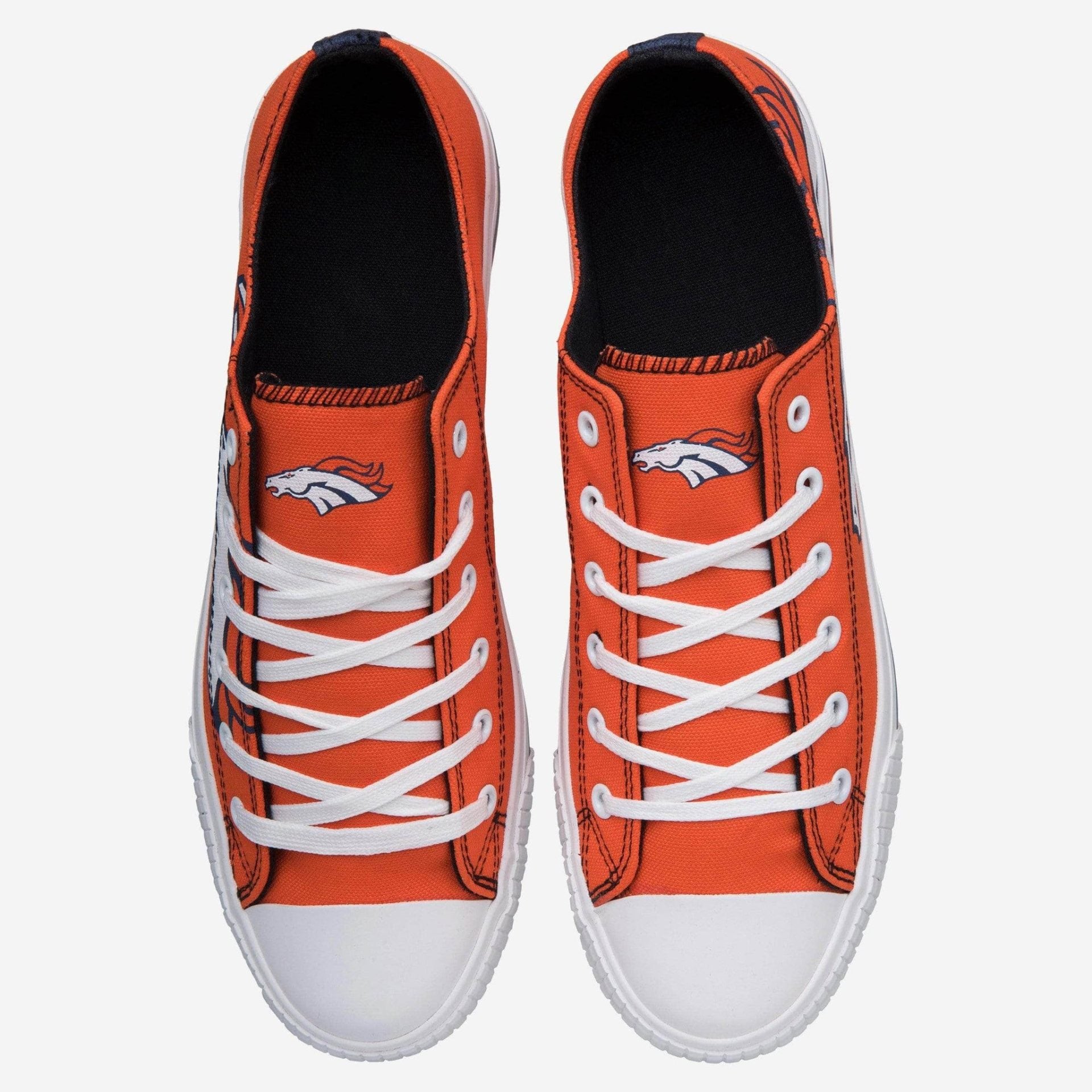 Ideafootwear Denver Broncos Low Top Canvas Sneakers Shoes For Men And Women