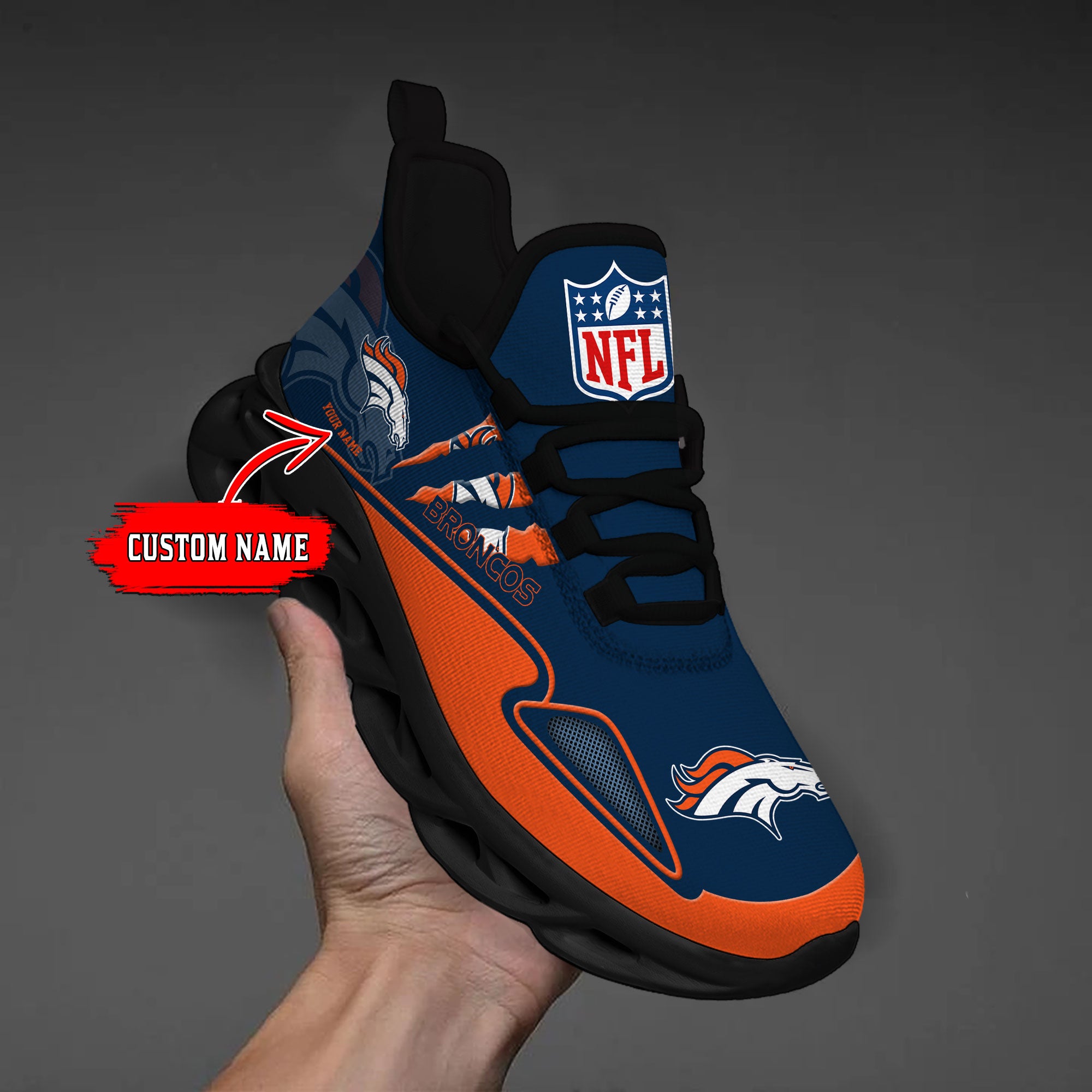 Ideafootwear Denver Broncos Max Soul Shoes Sneakers For Men And Women