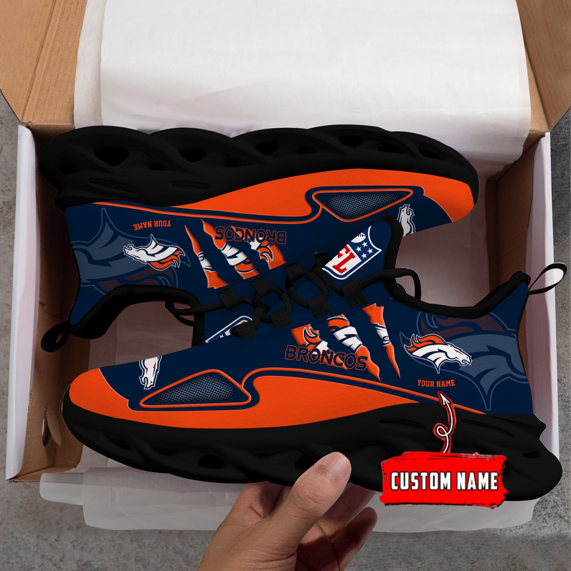 Ideafootwear Denver Broncos Max Soul Shoes Sneakers For Men And Women