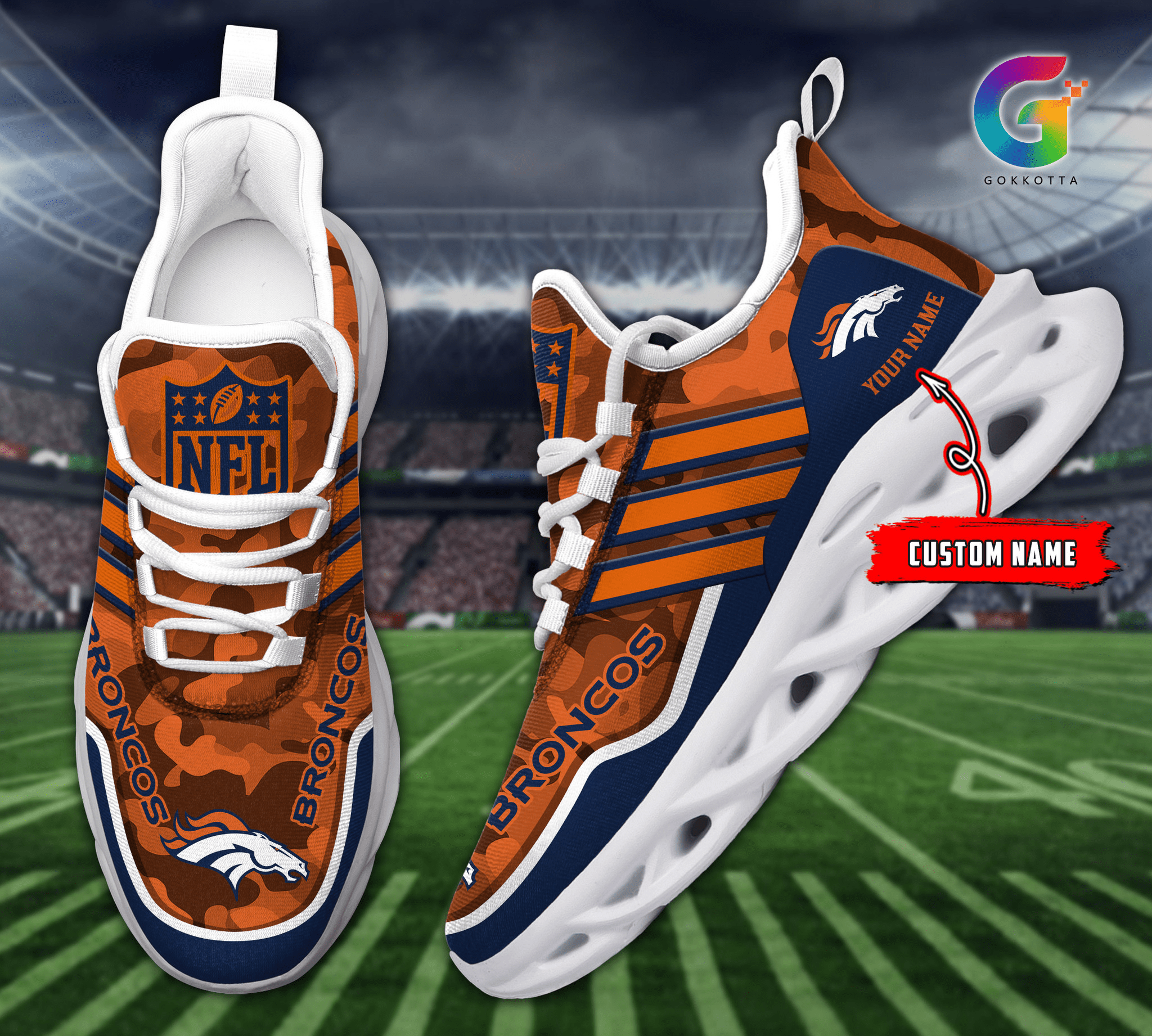 Ideafootwear Denver Broncos Max Soul Shoes Sneakers For Men And Women