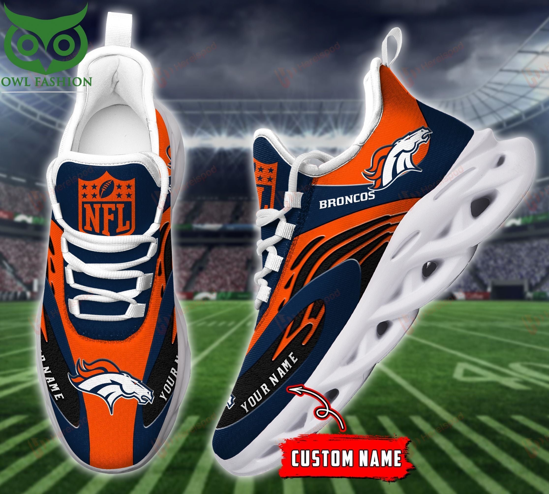 Ideafootwear Denver Broncos Max Soul Shoes Sneakers For Men And Women