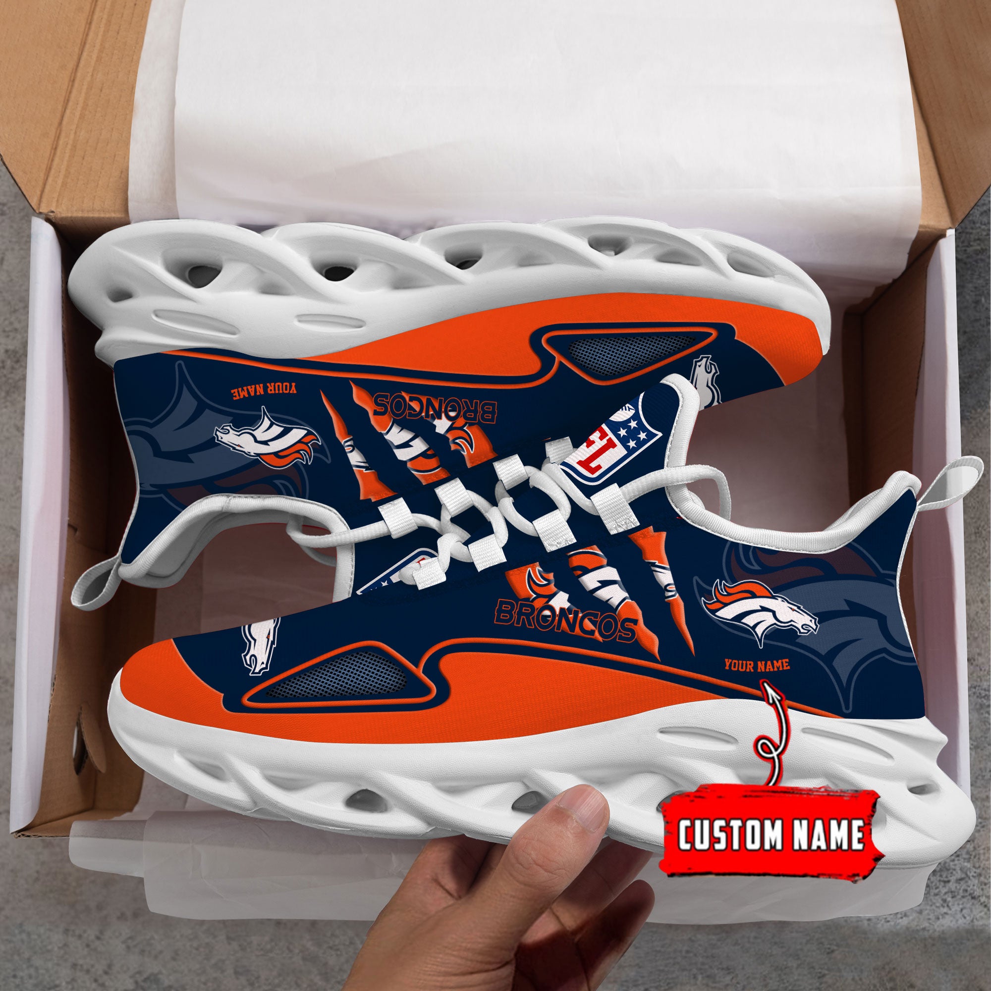 Ideafootwear Denver Broncos Max Soul Shoes Sneakers For Men And Women