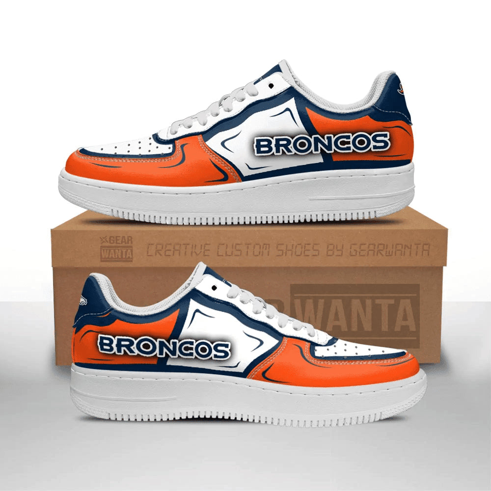 Ideafootwear Denver Broncos NFL Air Low-Top Sneakers Shoes For Men And Women