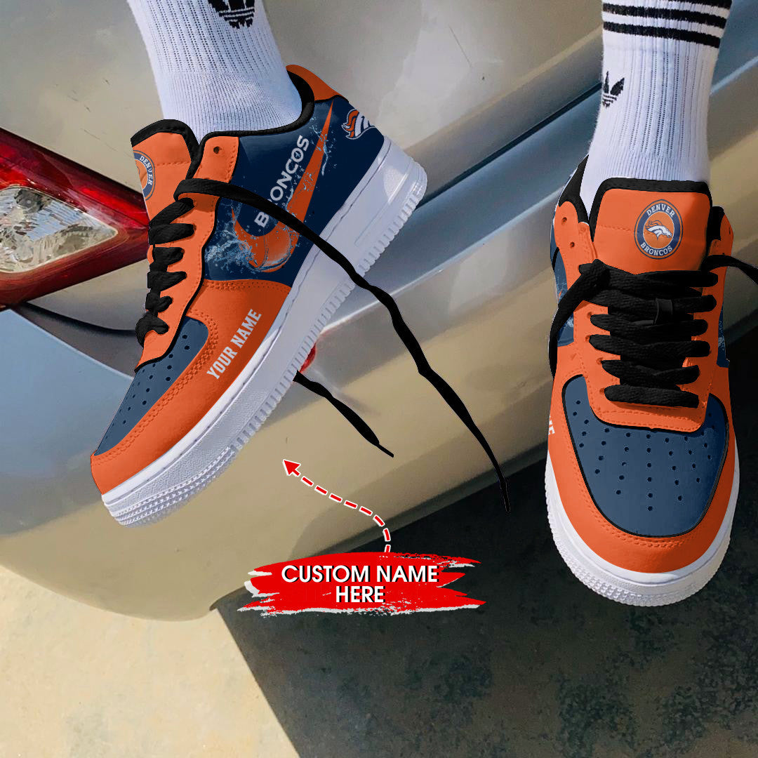 Ideafootwear Denver Broncos NFL Air Low-Top Sneakers Shoes For Men And Women