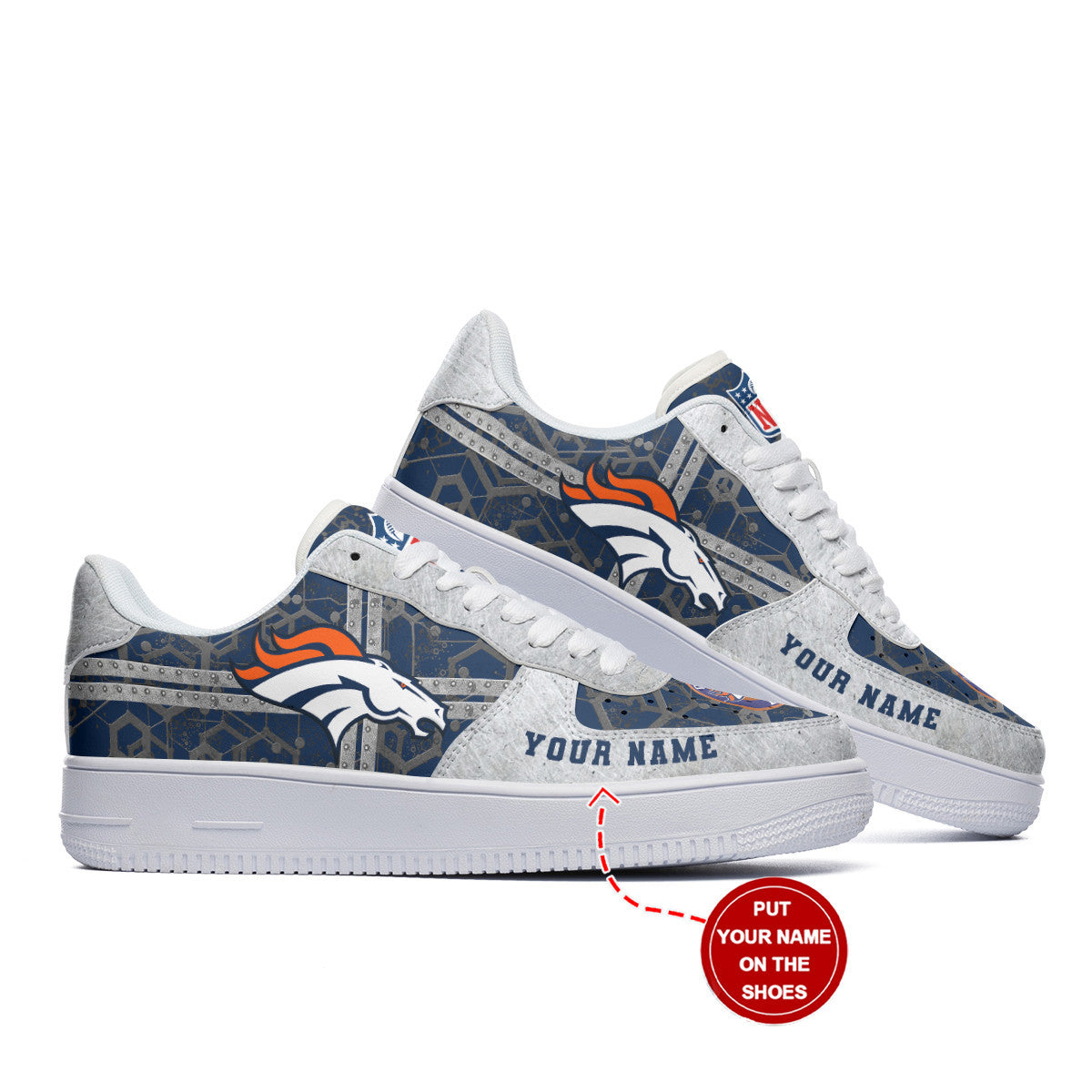 Ideafootwear Denver Broncos NFL Air Low-Top Sneakers Shoes For Men And Women