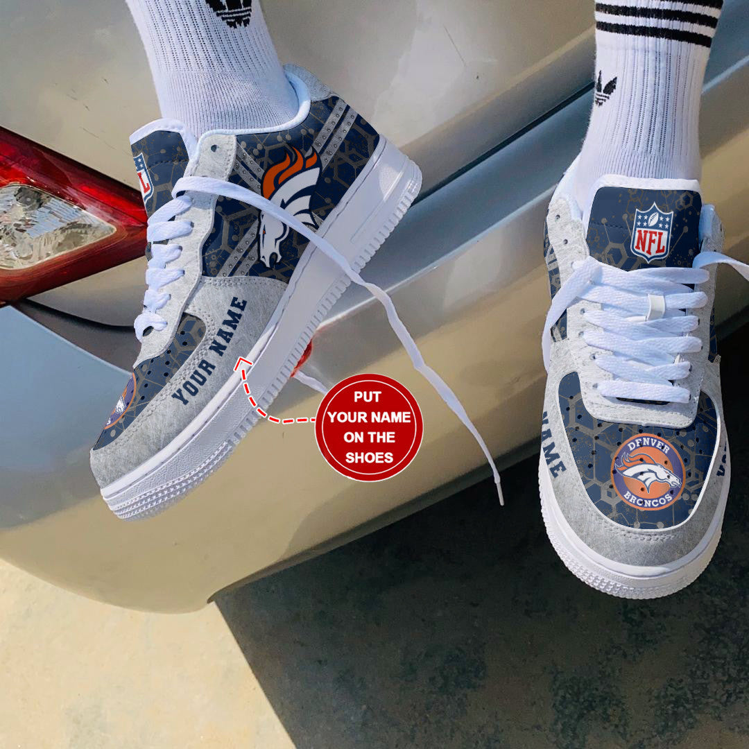 Ideafootwear Denver Broncos NFL Air Low-Top Sneakers Shoes For Men And Women