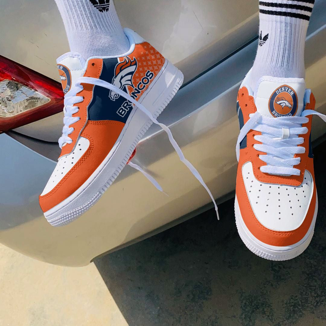 Ideafootwear Denver Broncos NFL Air Low-Top Sneakers Shoes For Men And Women