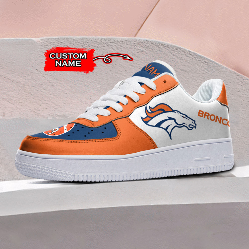 Ideafootwear Denver Broncos NFL Air Low-Top Sneakers Shoes For Men And Women