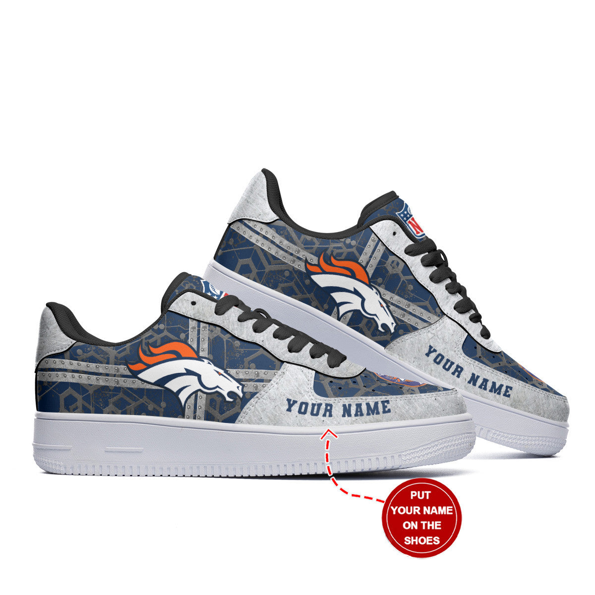 Ideafootwear Denver Broncos NFL Air Low-Top Sneakers Shoes For Men And Women