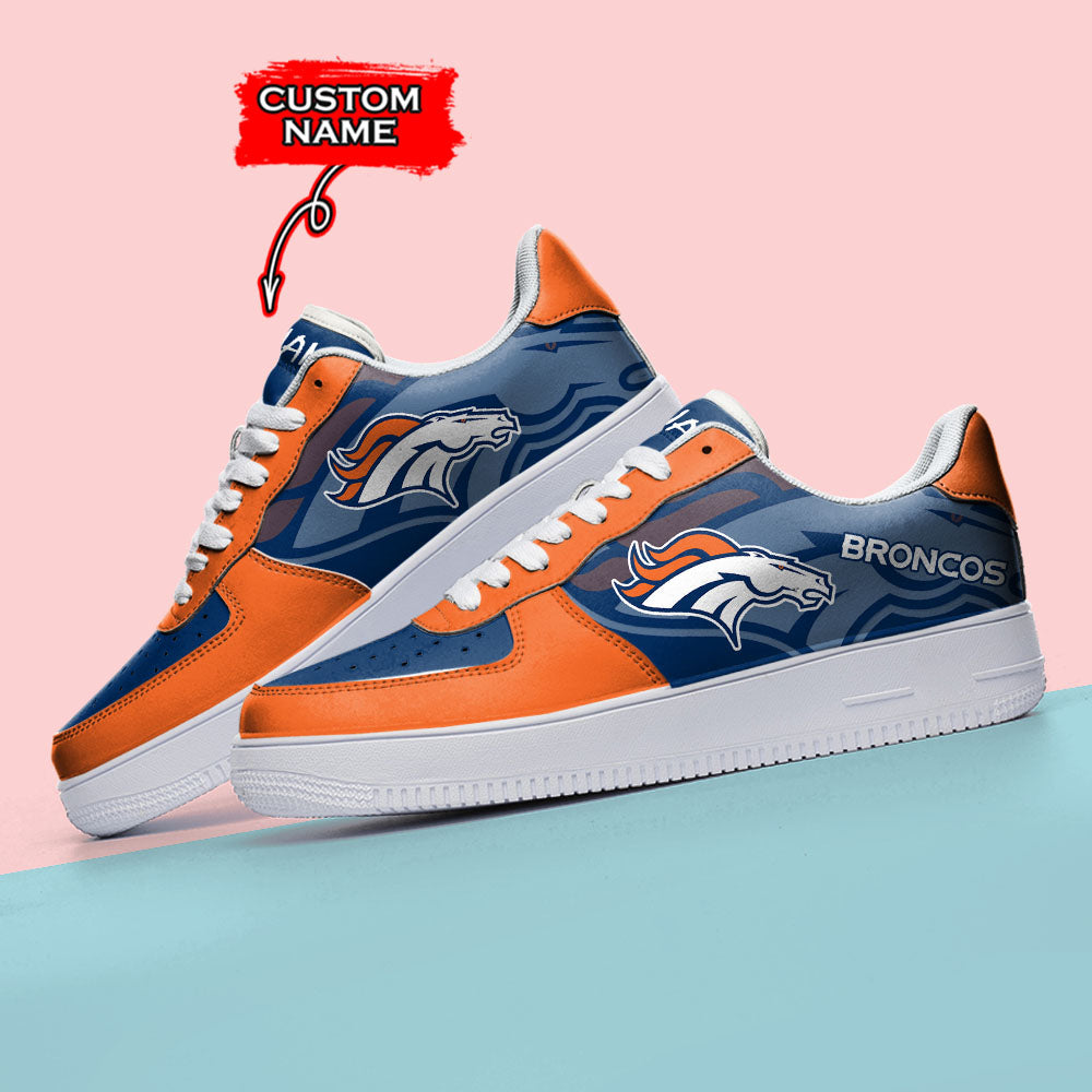 Ideafootwear Denver Broncos NFL Air Low-Top Sneakers Shoes For Men And Women