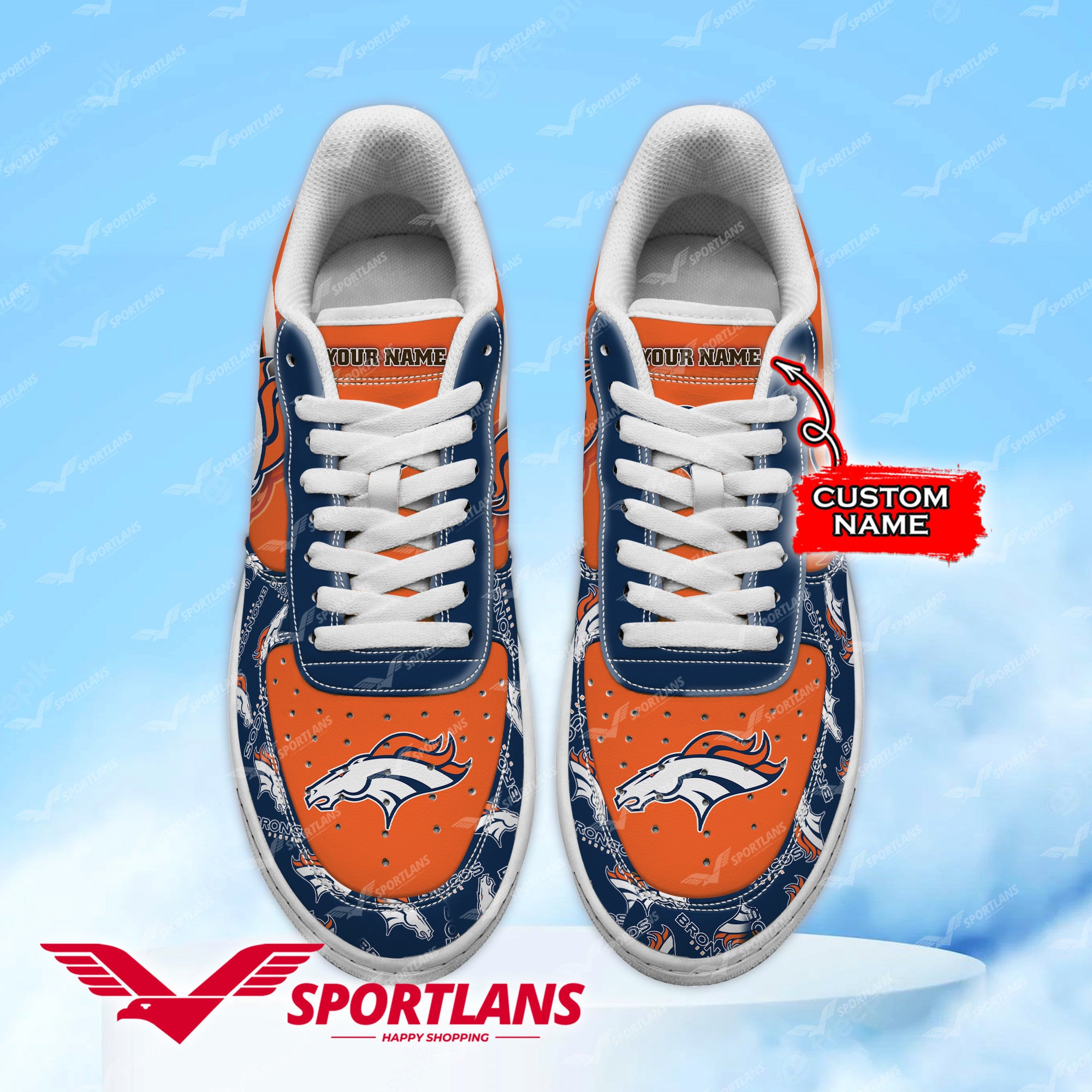 Ideafootwear Denver Broncos NFL Air Low-Top Sneakers Shoes For Men And Women