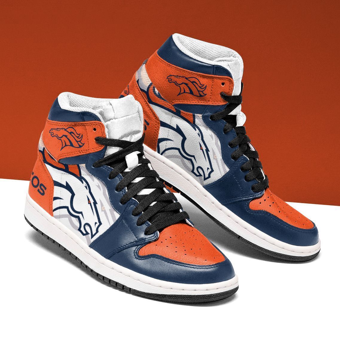 Ideafootwear Denver Broncos NFL AJ1 High Sneakers Shoes For Men And Women