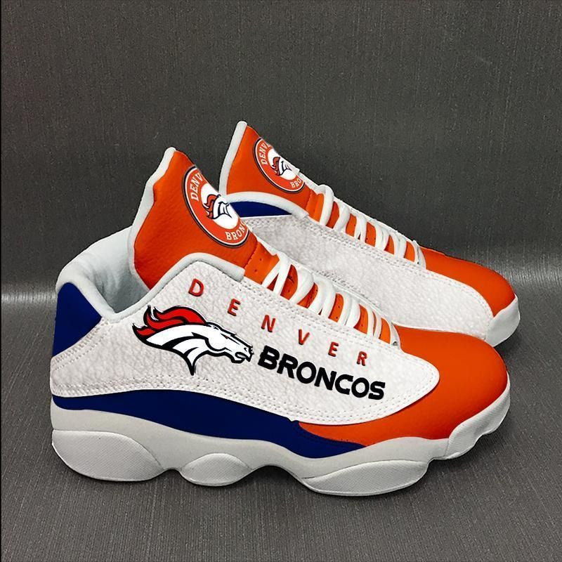 Ideafootwear Denver Broncos NFL AJ13 Sneakers Shoes For Men And Women