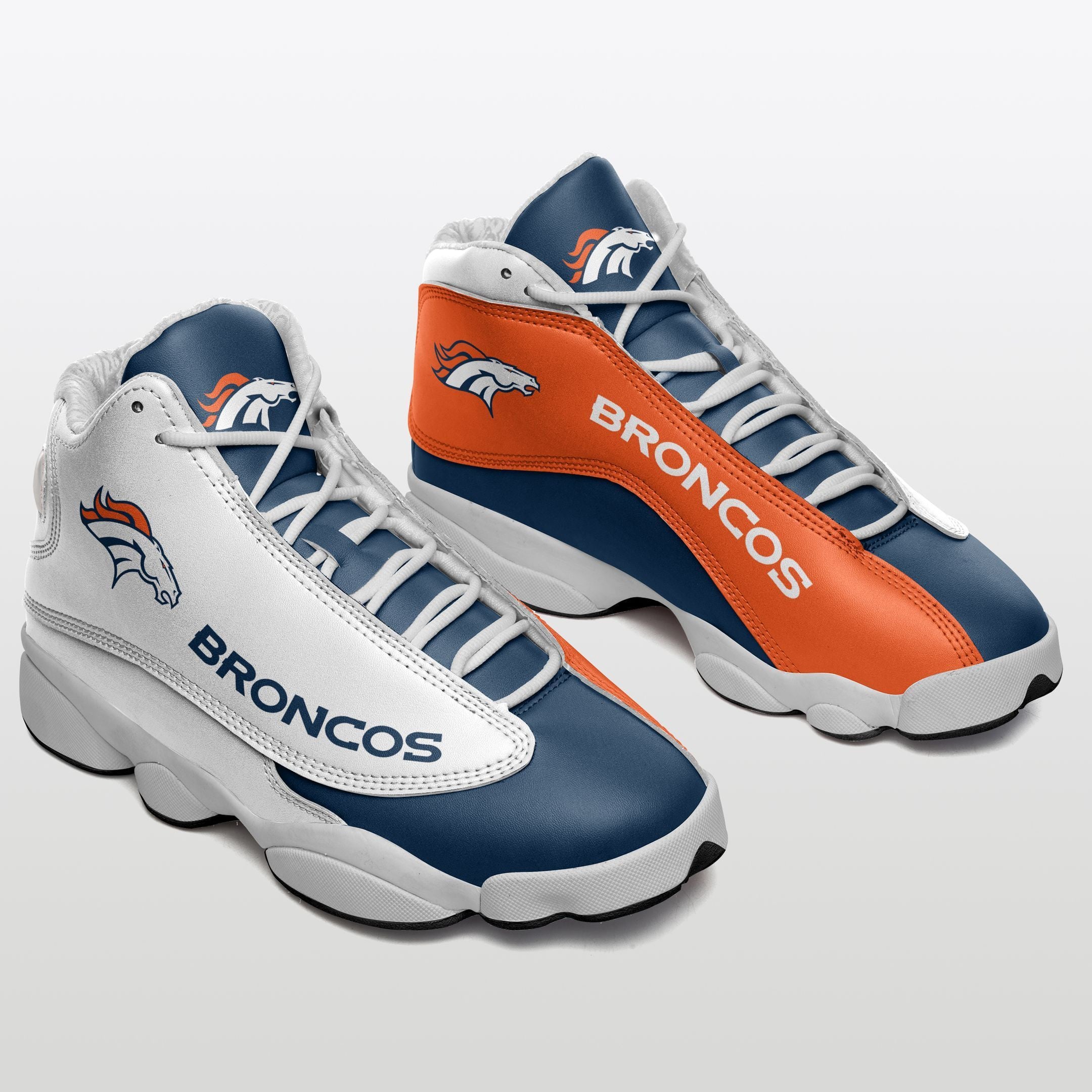 Ideafootwear Denver Broncos NFL AJ13 Sneakers Shoes For Men And Women