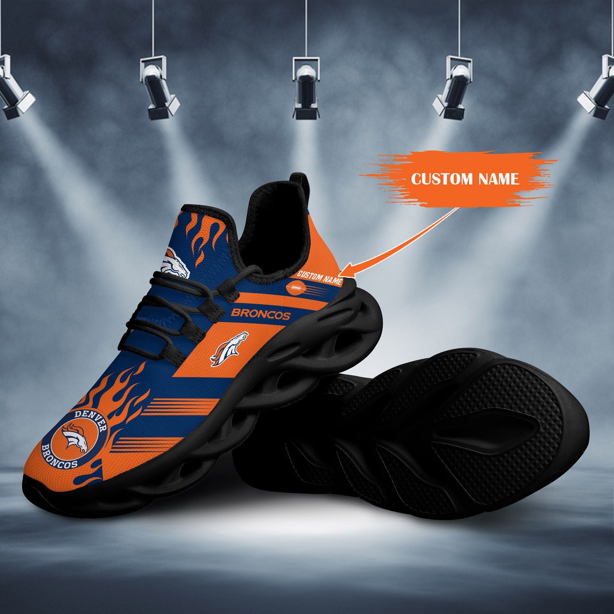 Ideafootwear Denver Broncos NFL Max Soul Shoes Sneakers For Men And Women