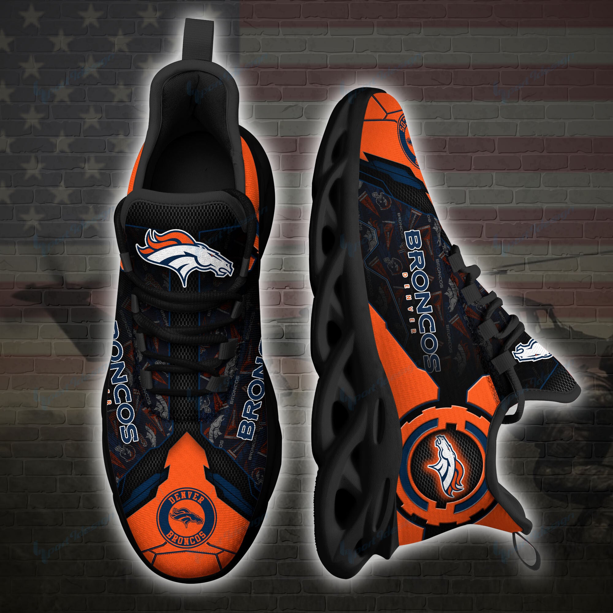 Ideafootwear Denver Broncos NFL Max Soul Shoes Sneakers For Men And Women