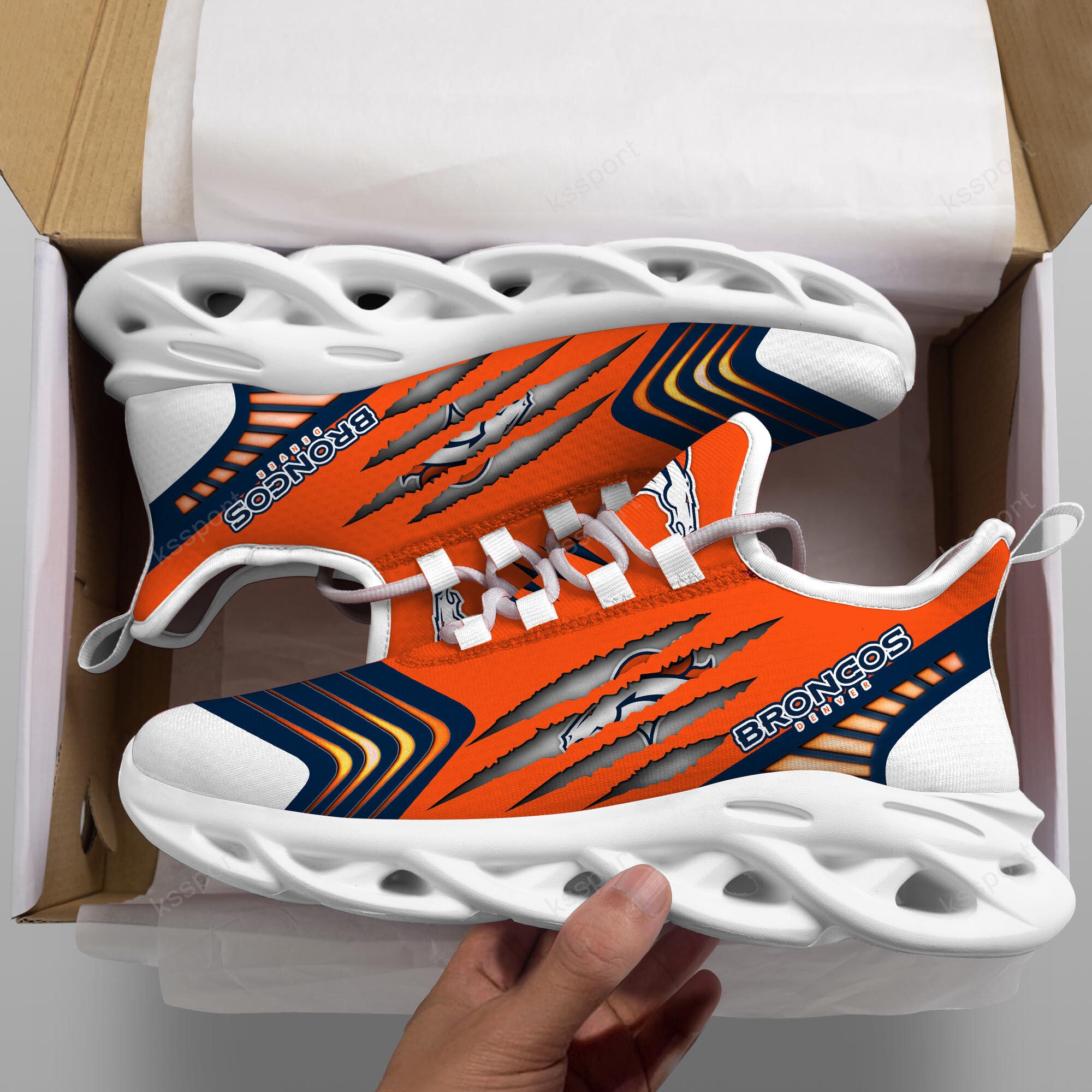 Ideafootwear Denver Broncos NFL Max Soul Shoes Sneakers For Men And Women