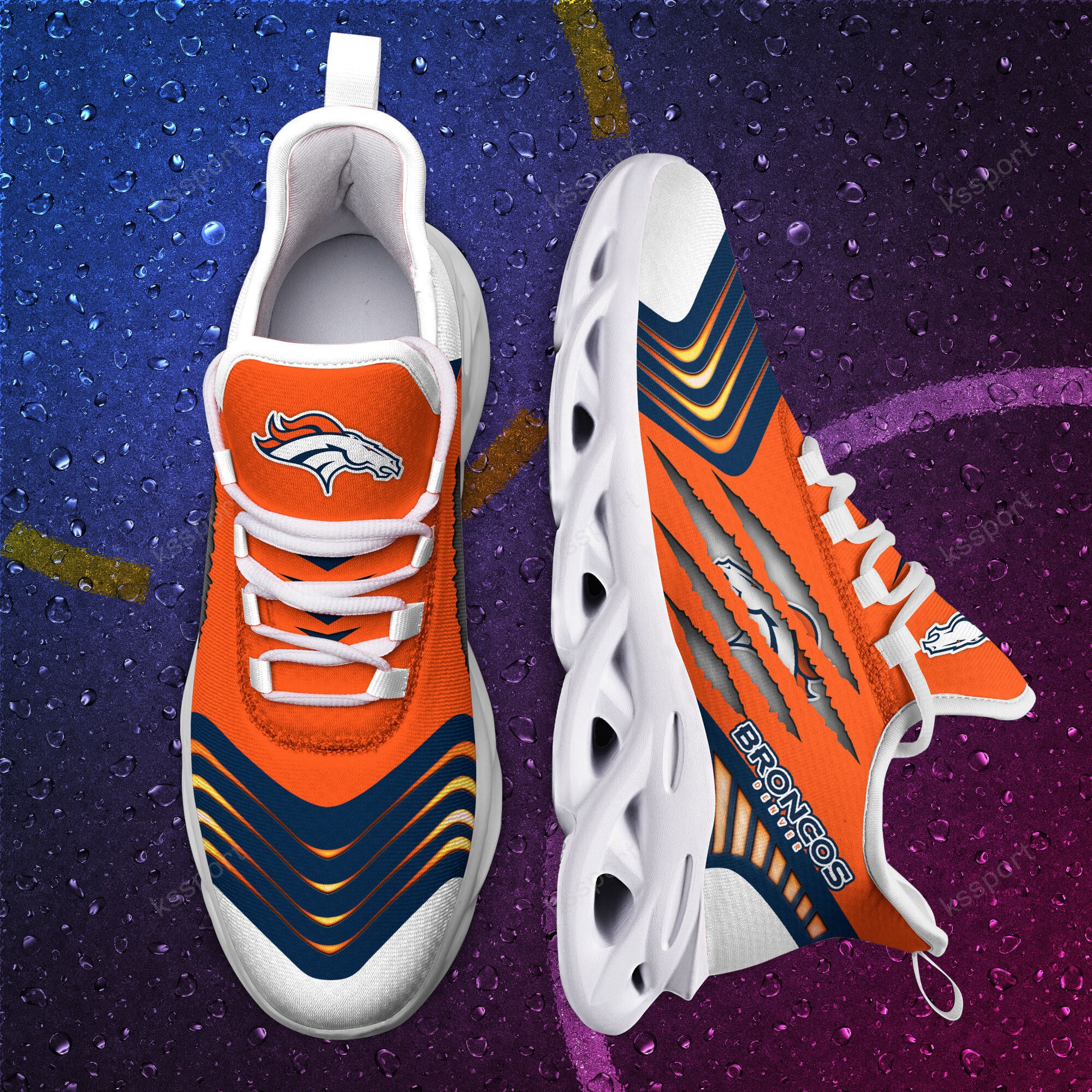 Ideafootwear Denver Broncos NFL Max Soul Shoes Sneakers For Men And Women