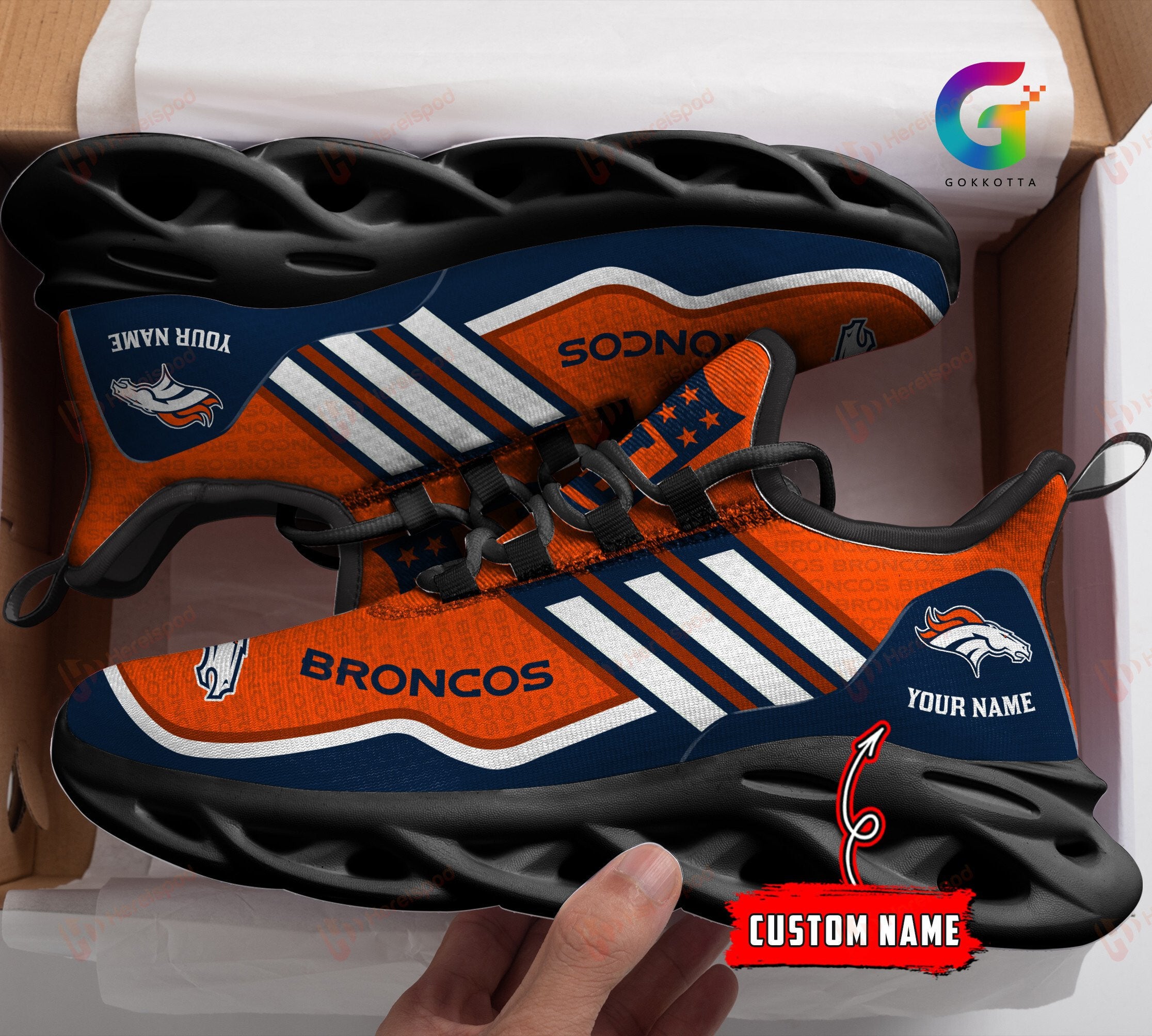 Ideafootwear Denver Broncos NFL Max Soul Shoes Sneakers For Men And Women