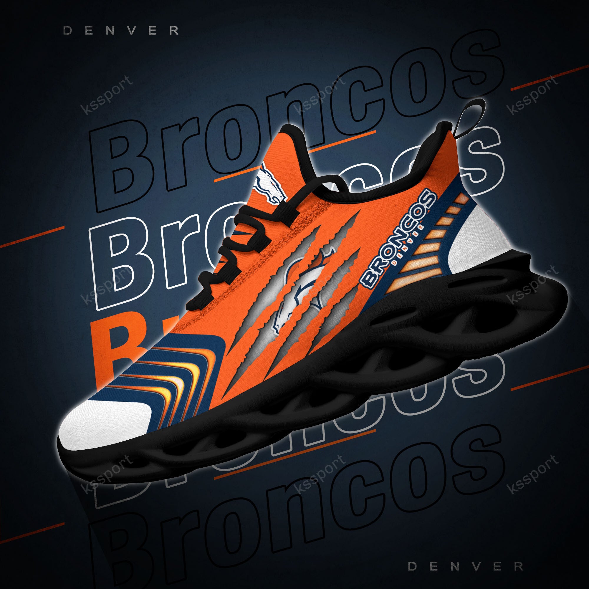 Ideafootwear Denver Broncos NFL Max Soul Shoes Sneakers For Men And Women