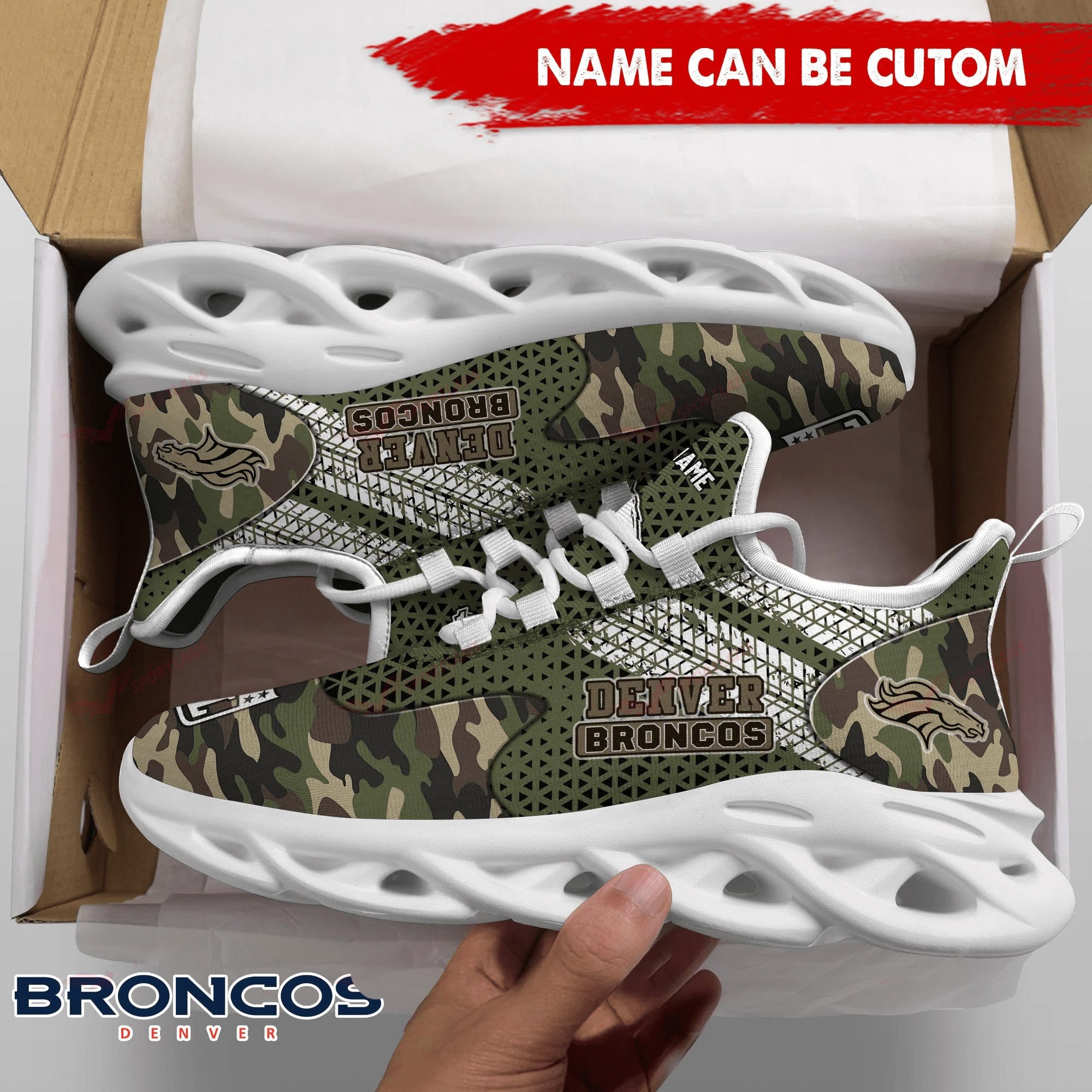 Ideafootwear Denver Broncos NFL Max Soul Shoes Sneakers For Men And Women