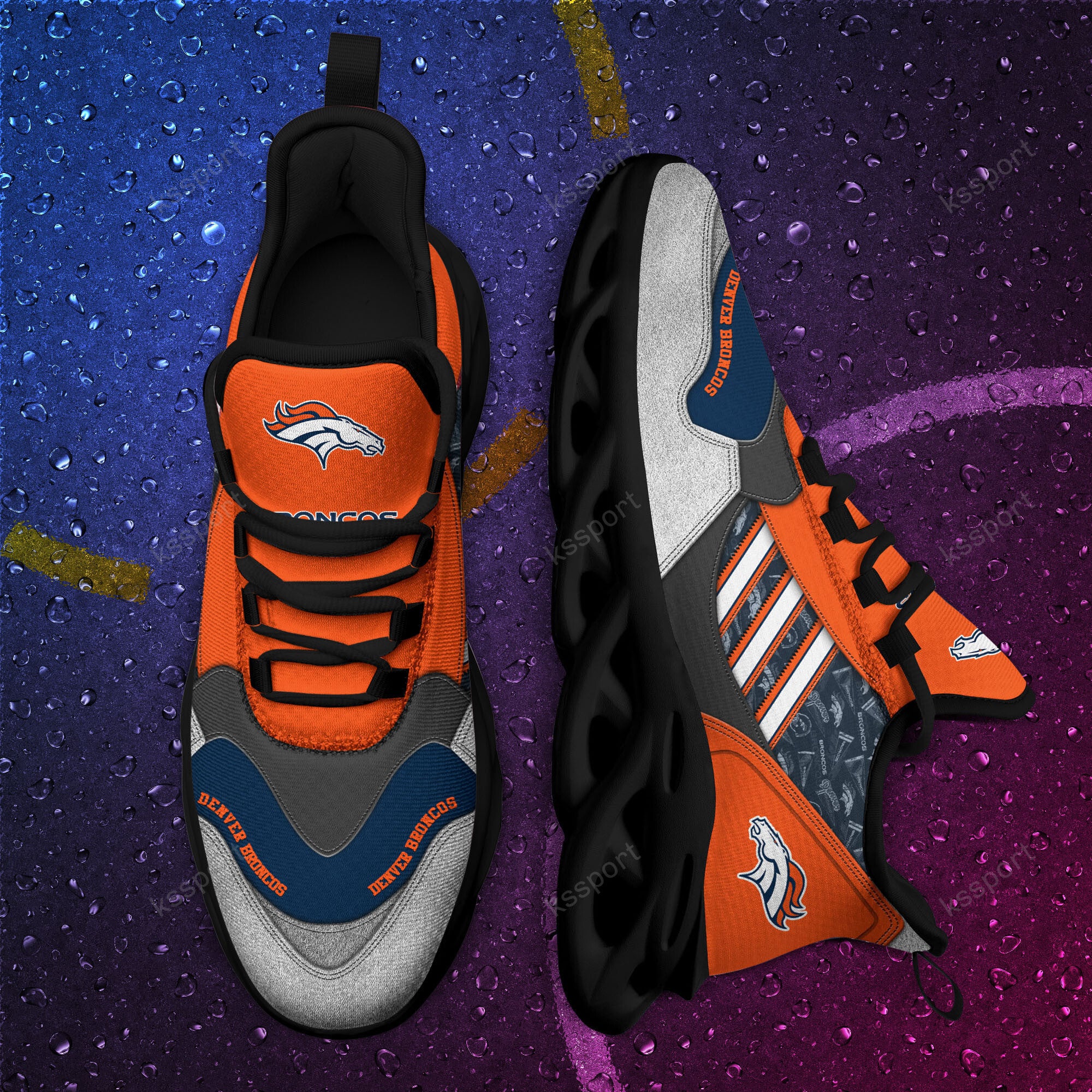Ideafootwear Denver Broncos NFL Max Soul Shoes Sneakers For Men And Women