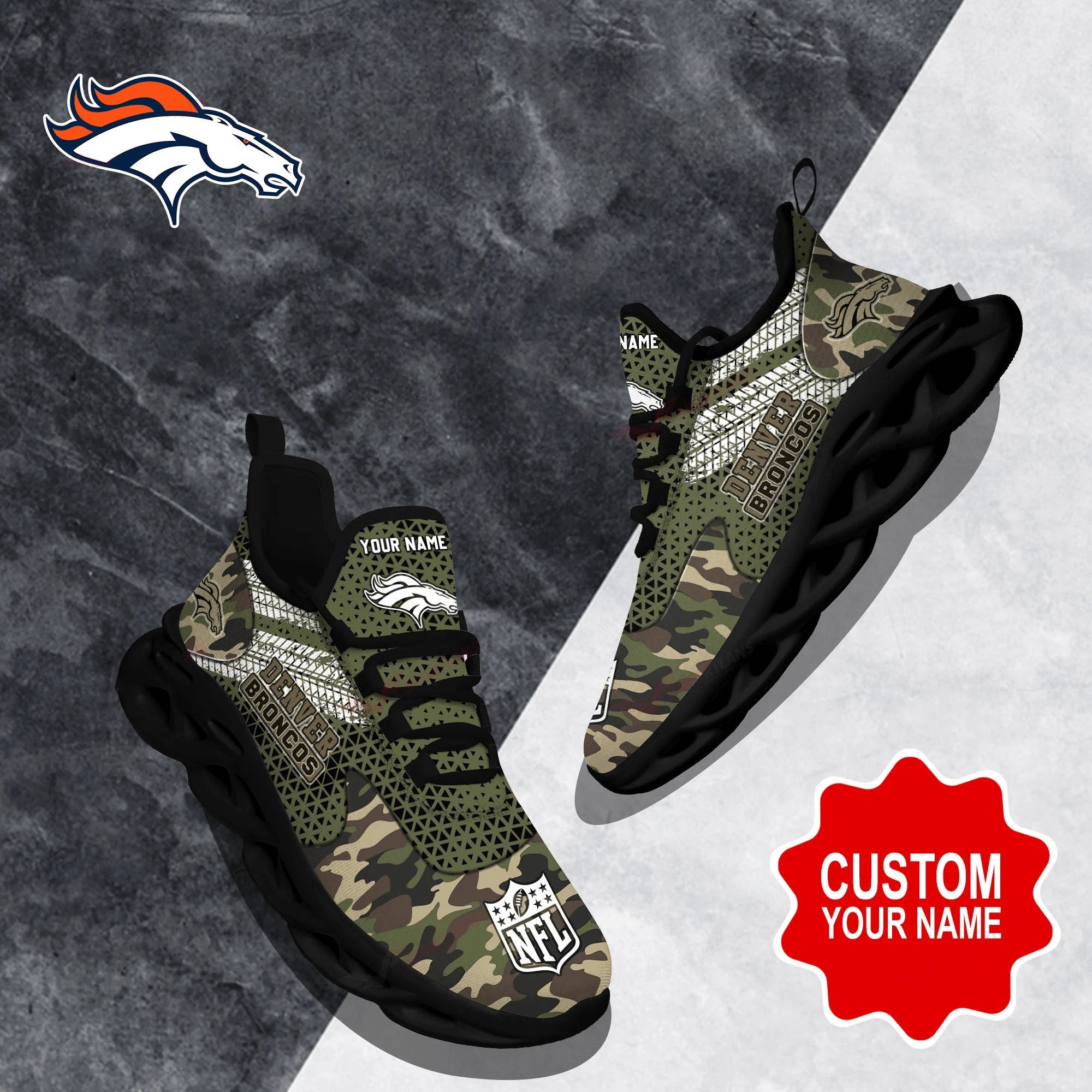 Ideafootwear Denver Broncos NFL Max Soul Shoes Sneakers For Men And Women