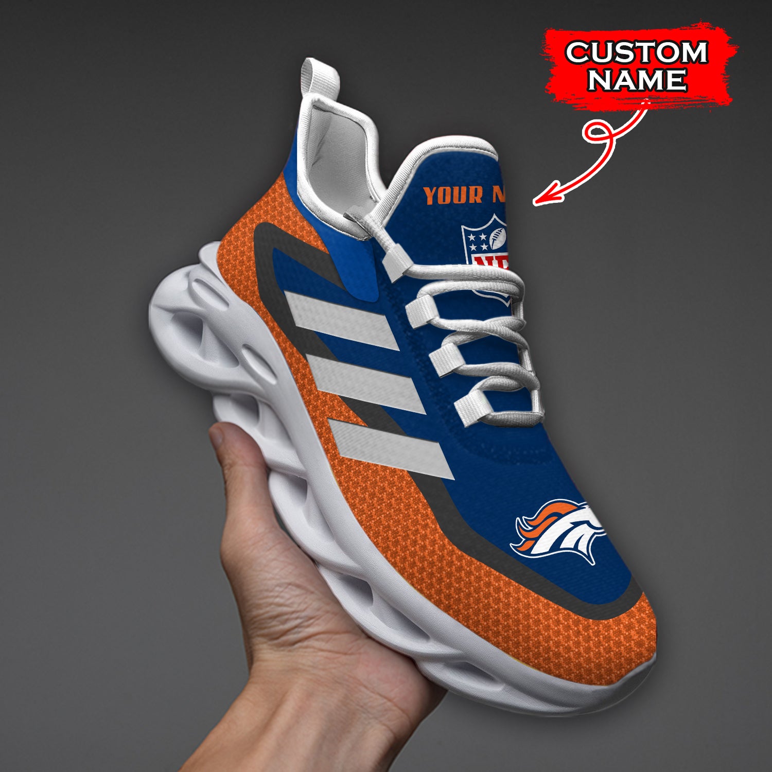 Ideafootwear Denver Broncos NFL Max Soul Shoes Sneakers For Men And Women