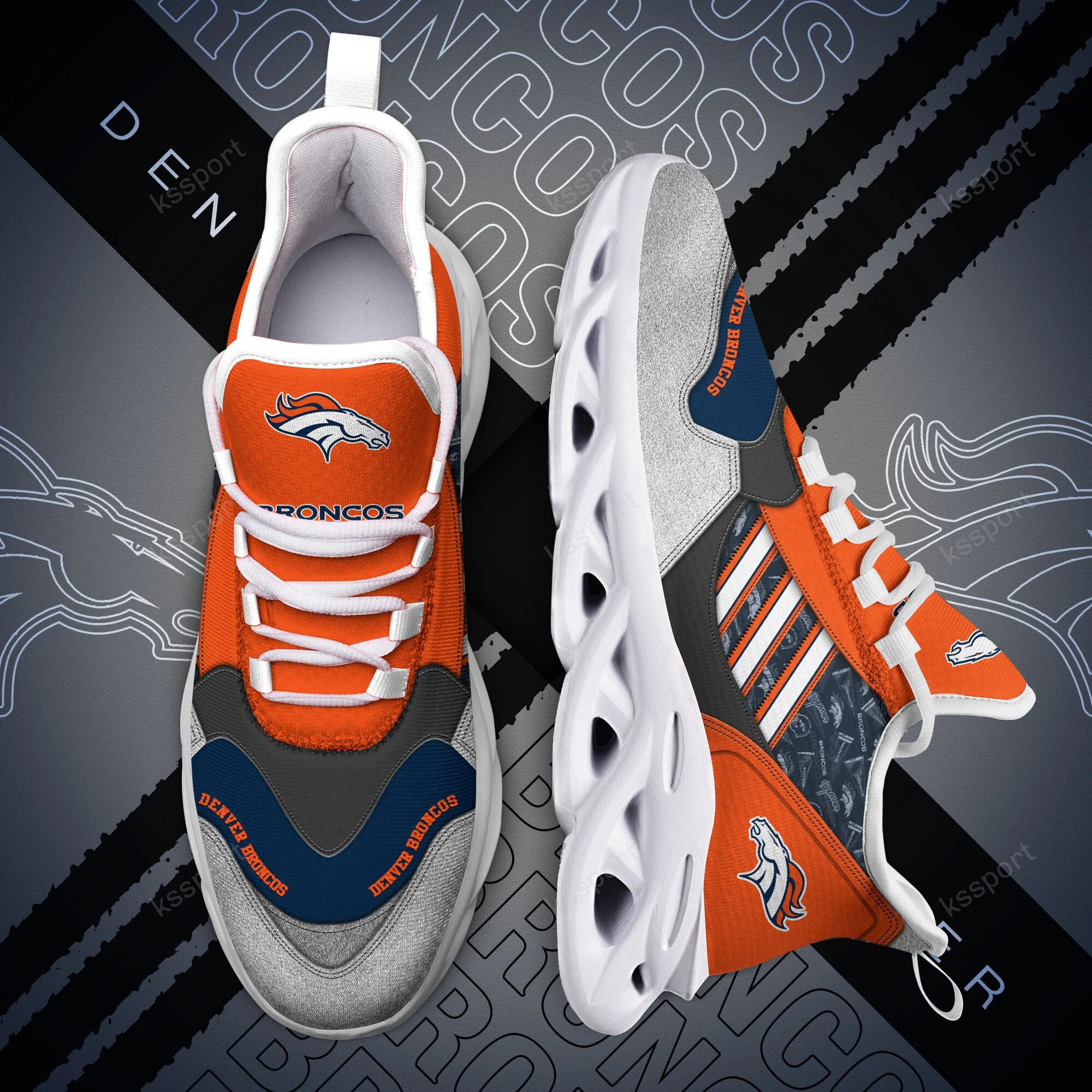 Ideafootwear Denver Broncos NFL Max Soul Shoes Sneakers For Men And Women