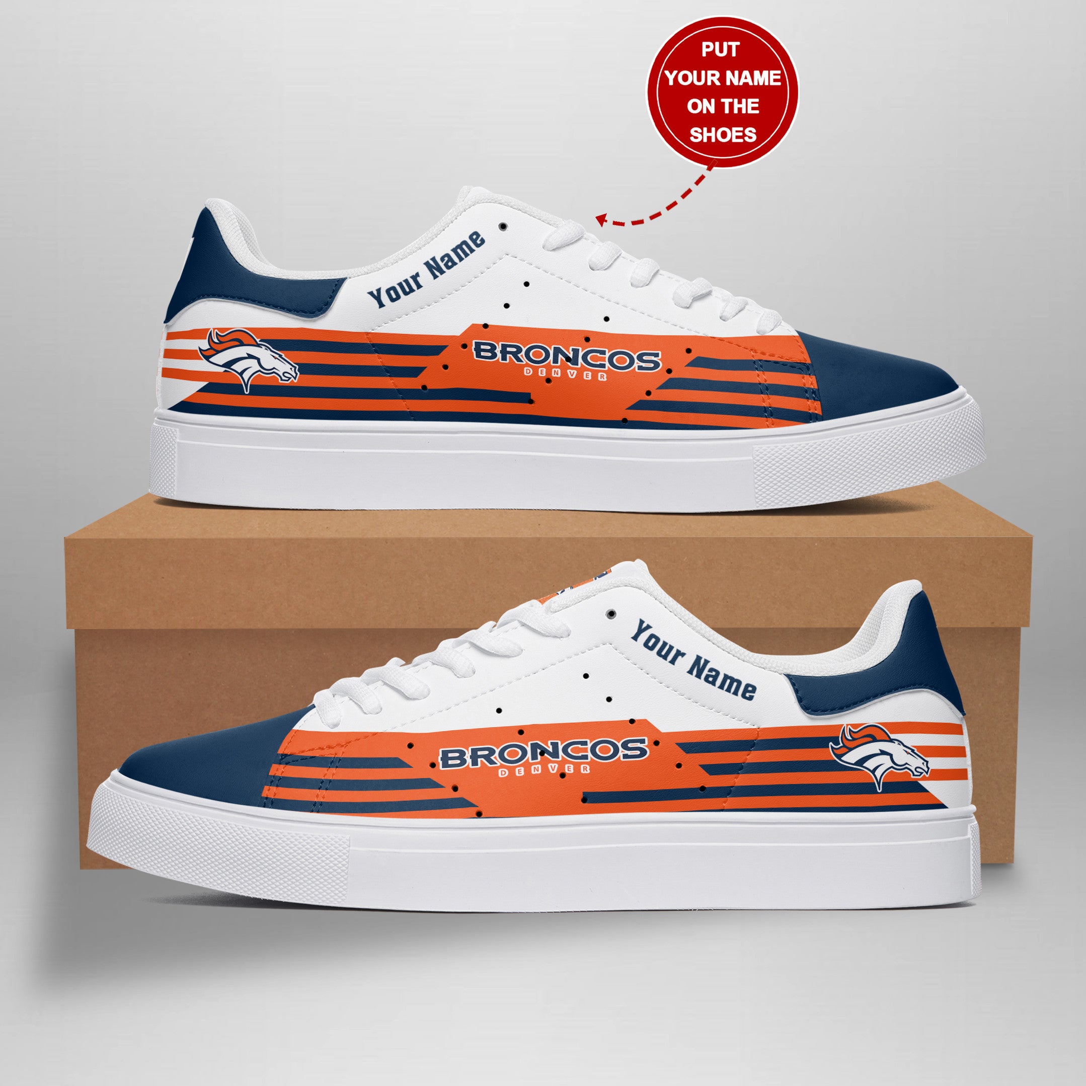 Ideafootwear Denver Broncos Skate Stan Shoes Sneakes For Men And Women