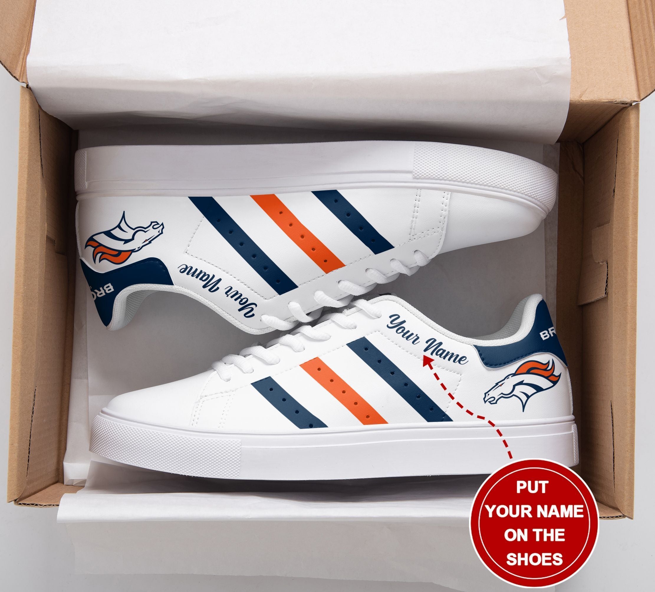Ideafootwear Denver Broncos Skate Stan Shoes Sneakes For Men And Women