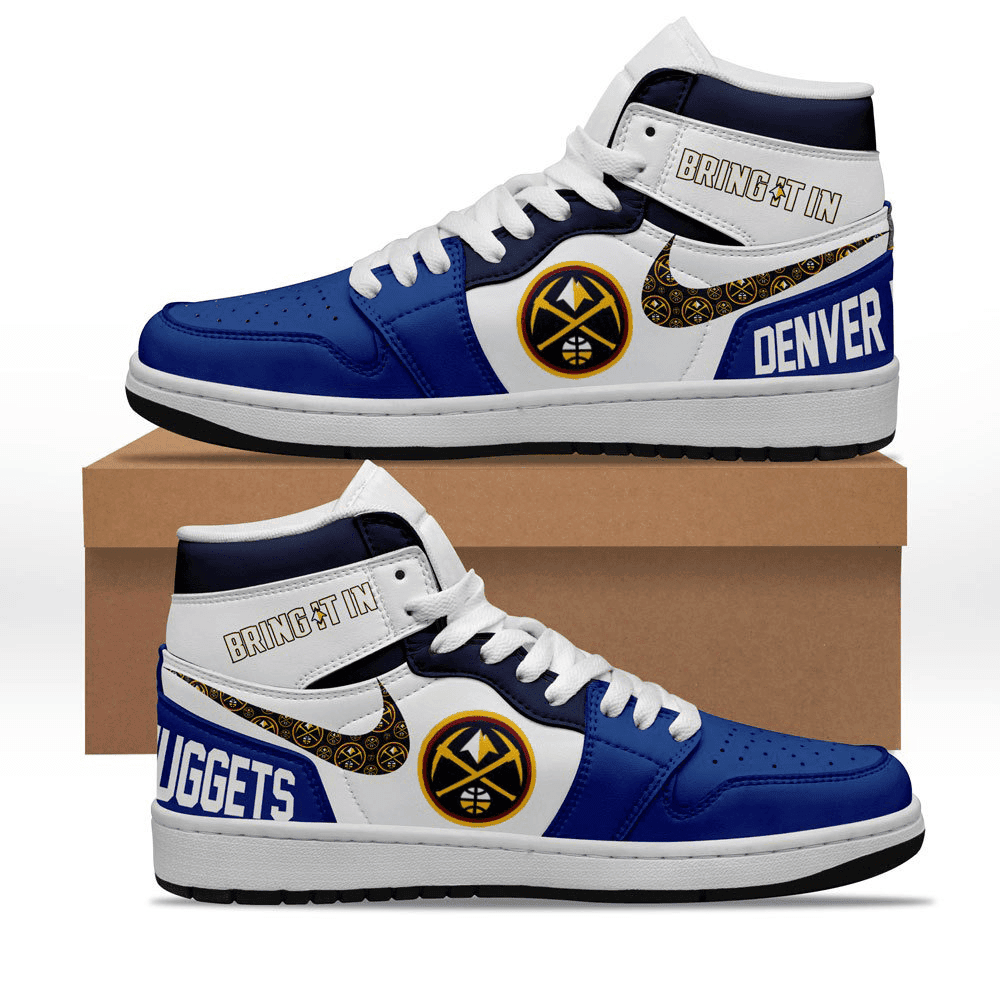 Ideafootwear Denver Nuggets AJ1 High Sneakers Shoes For Men And Women