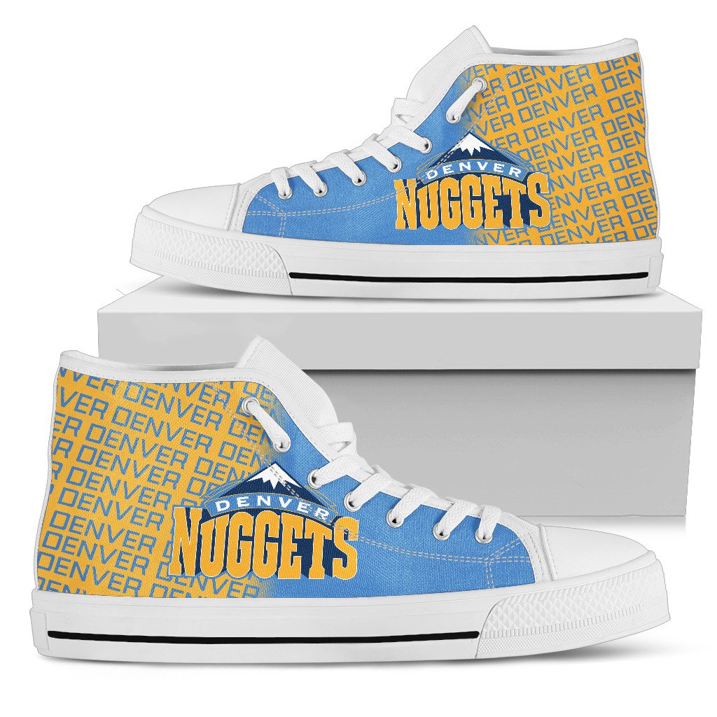 Ideafootwear Denver Nuggets High Top Canvas Sneakers Shoes For Men And Women
