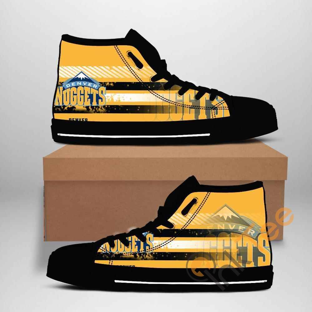 Ideafootwear Denver Nuggets High Top Canvas Sneakers Shoes For Men And Women