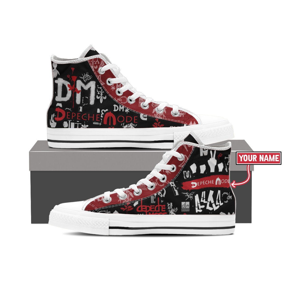 Ideafootwear Depeche Mode High Top Canvas Sneakers Shoes For Men And Women