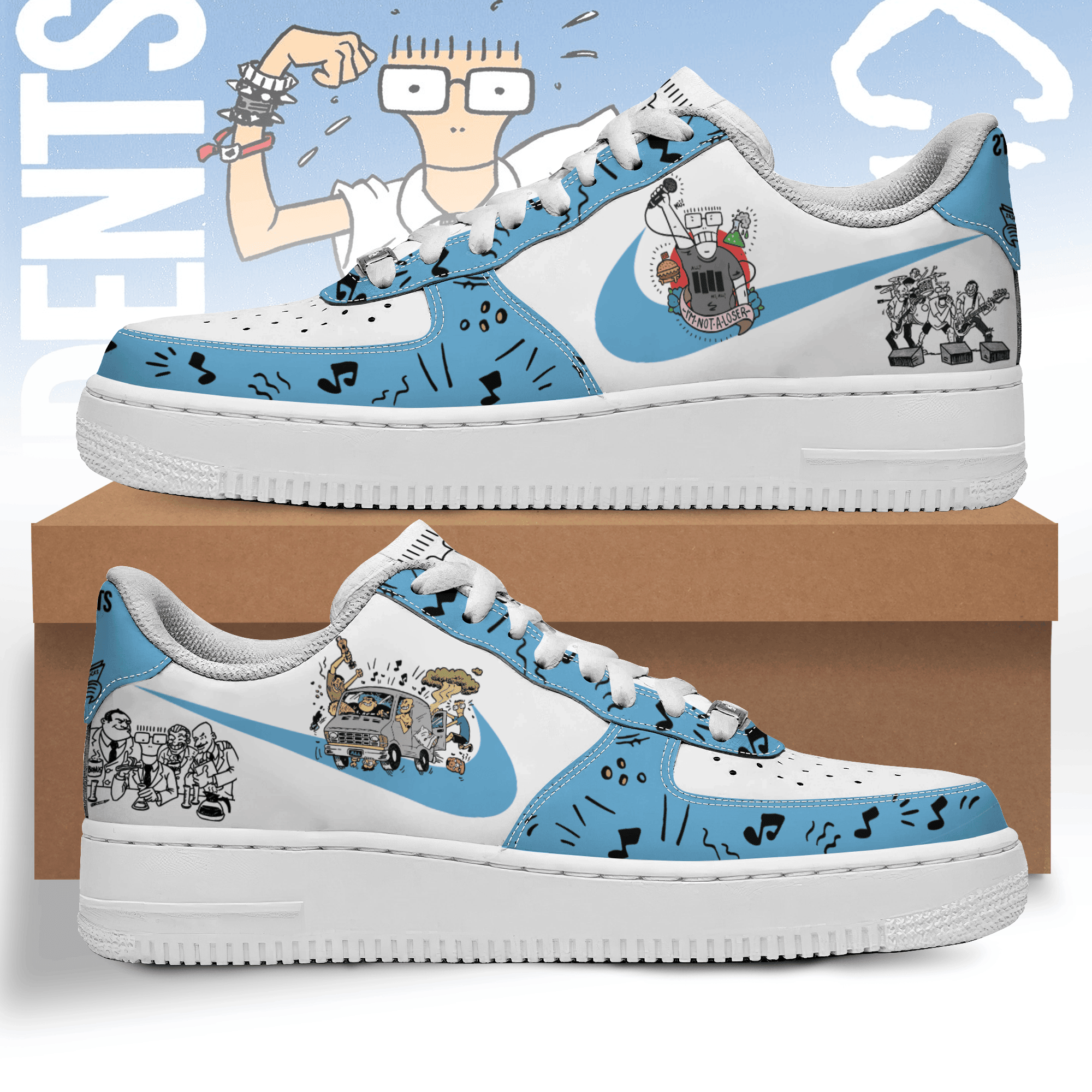 Ideafootwear Descendents Air Low-Top Sneakers Shoes For Men And Women