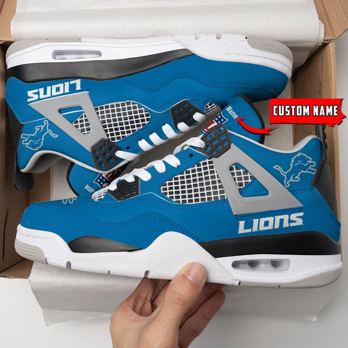 Ideafootwear Detroit Lions AJ4 Sneakers Shoes For Men And Women