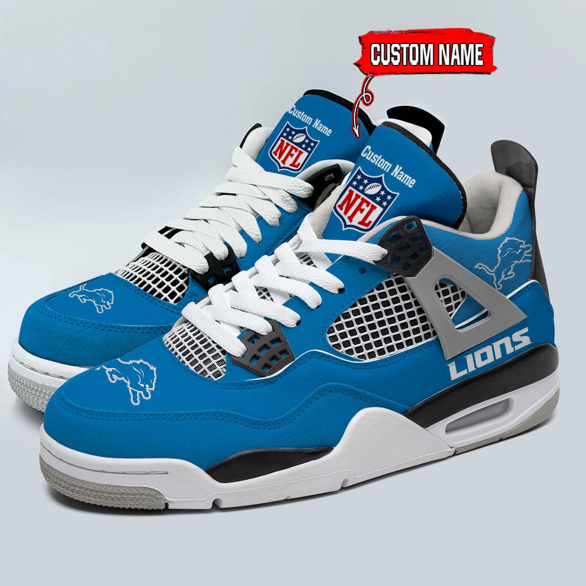 Ideafootwear Detroit Lions AJ4 Sneakers Shoes For Men And Women