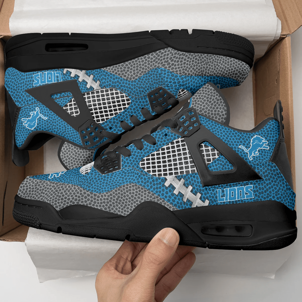 Ideafootwear Detroit Lions AJ4 Sneakers Shoes For Men And Women