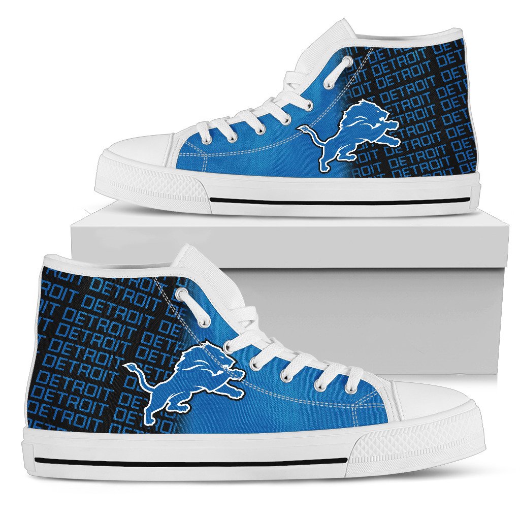 Ideafootwear Detroit Lions High Top Canvas Sneakers Shoes For Men And Women
