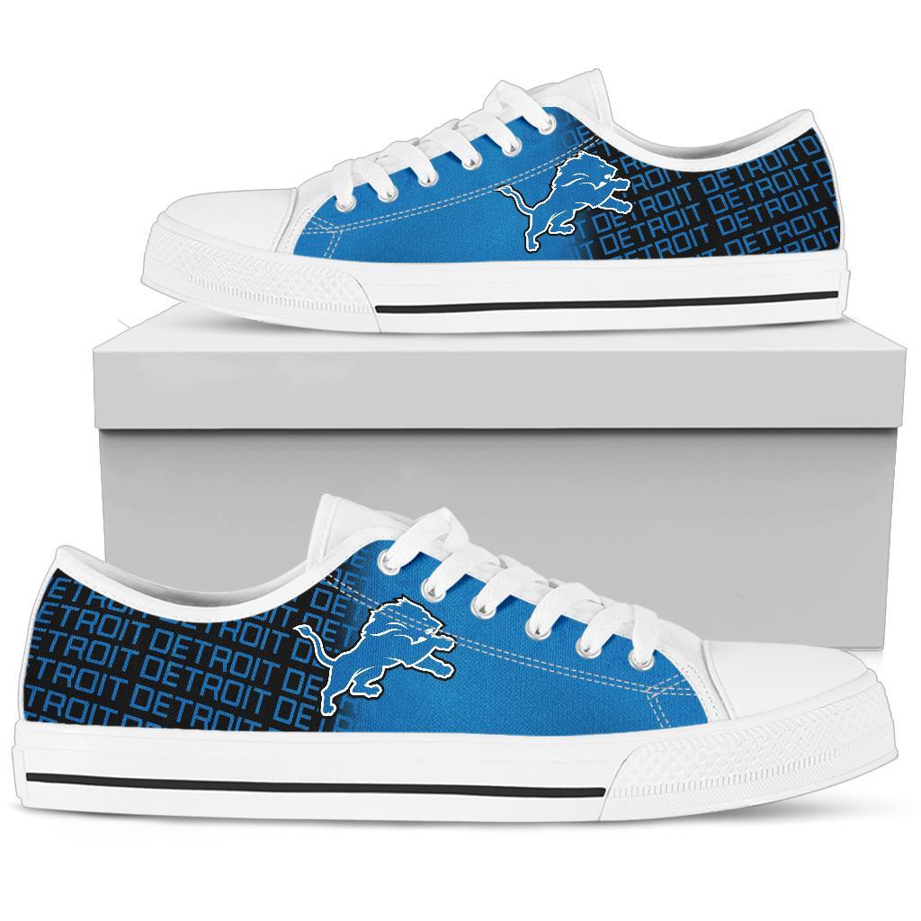 Ideafootwear Detroit Lions Low Top Canvas Sneakers Shoes For Men And Women