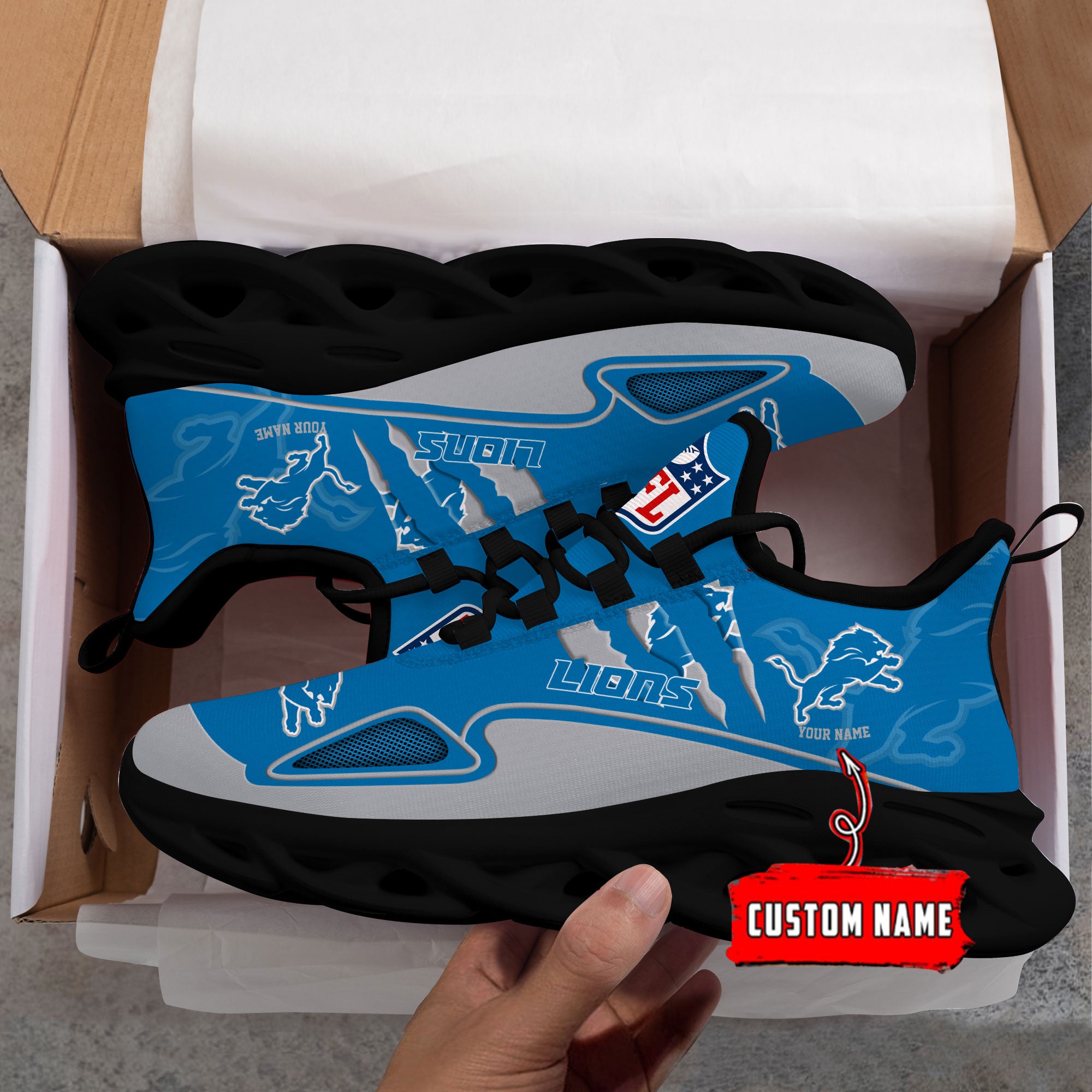 Ideafootwear Detroit Lions Max Soul Shoes Sneakers For Men And Women