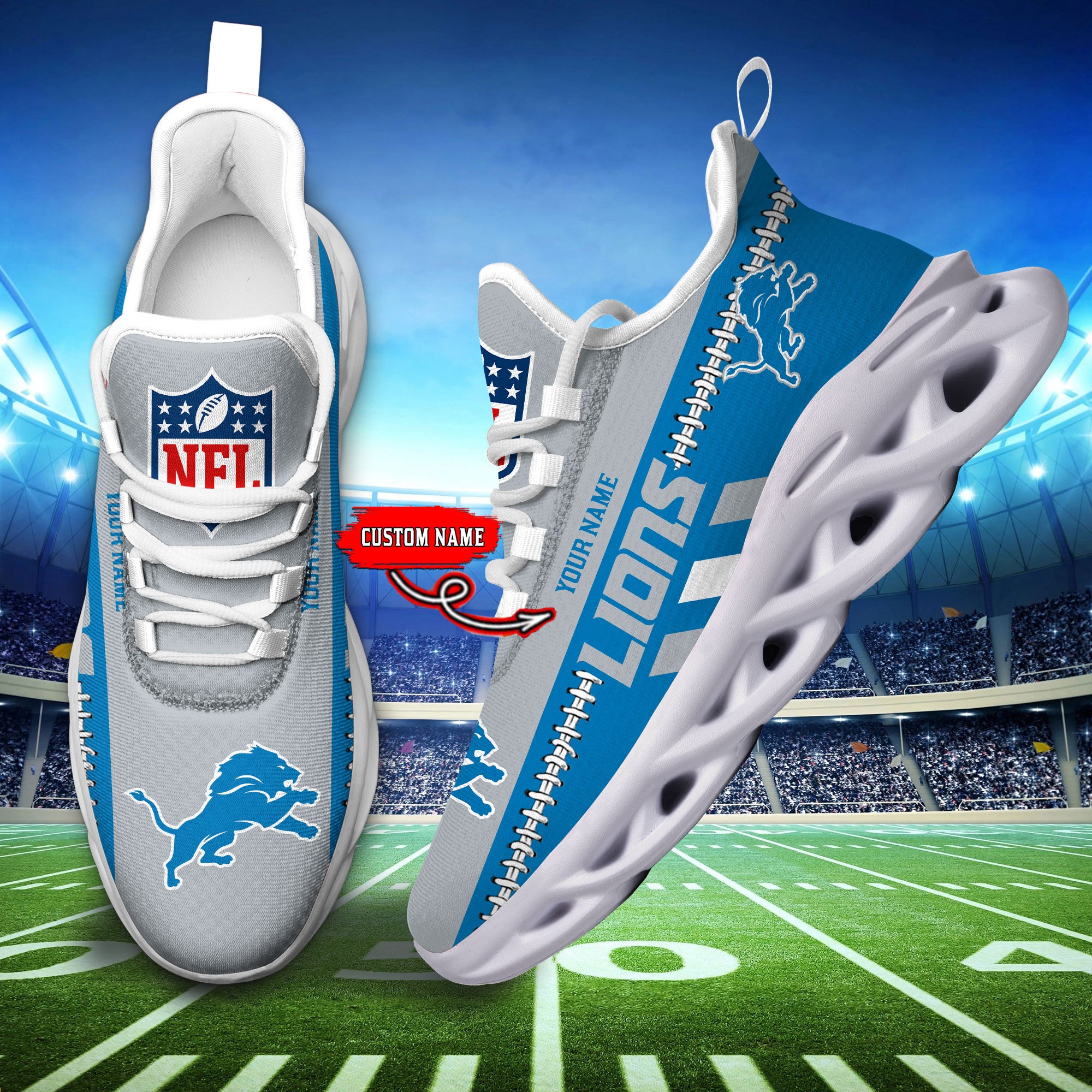 Ideafootwear Detroit Lions Max Soul Shoes Sneakers For Men And Women