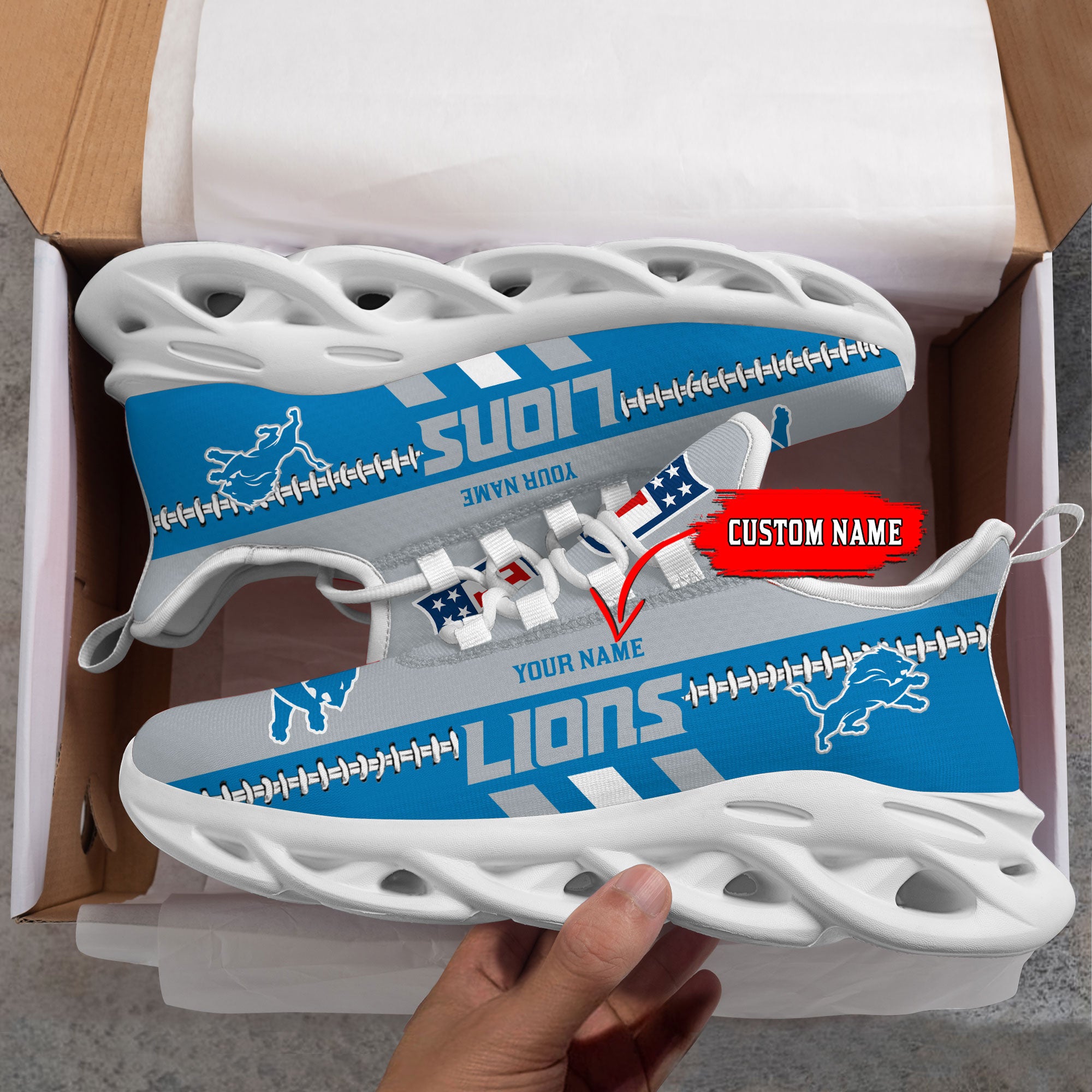 Ideafootwear Detroit Lions Max Soul Shoes Sneakers For Men And Women