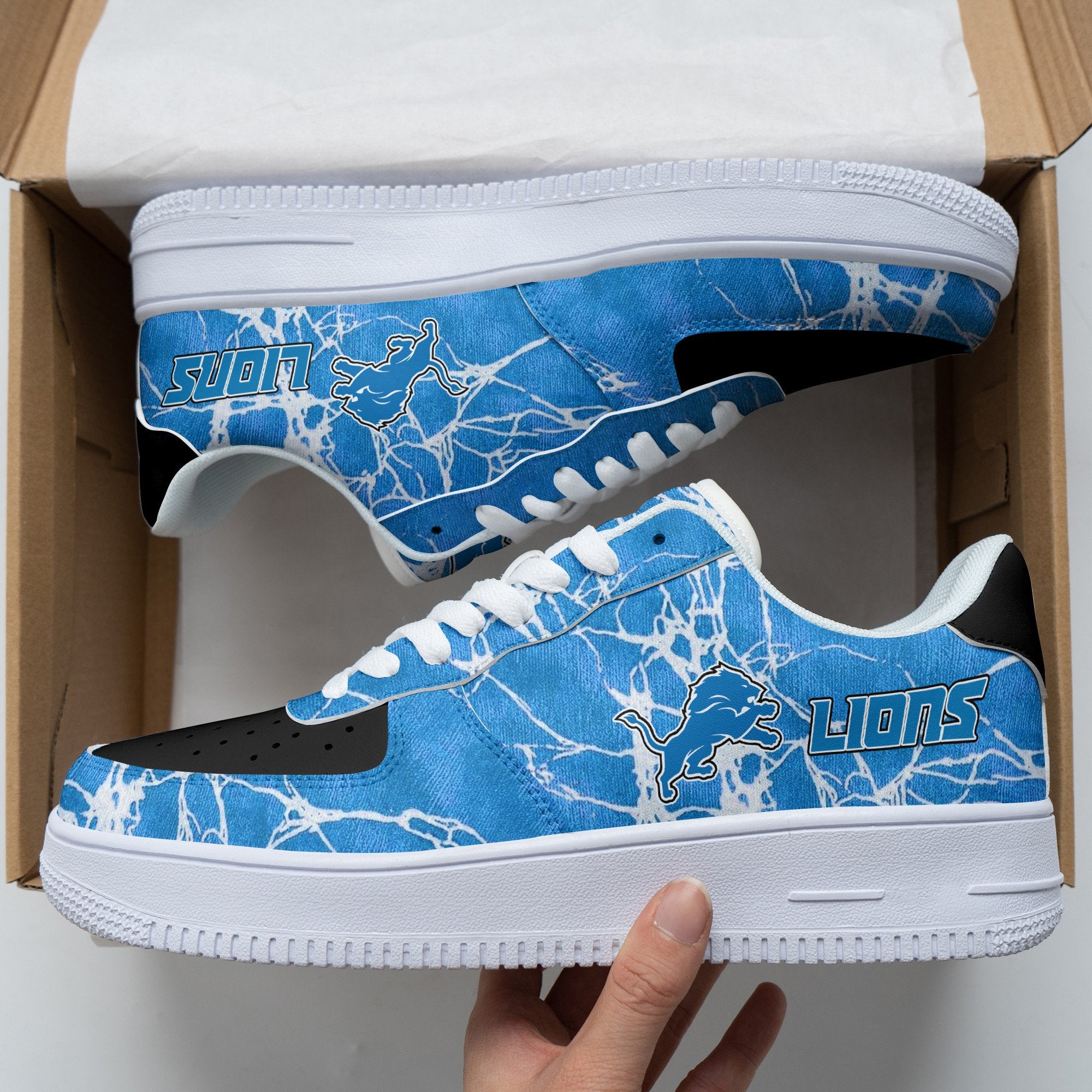 Ideafootwear Detroit Lions NFL Air Low-Top Sneakers Shoes For Men And Women
