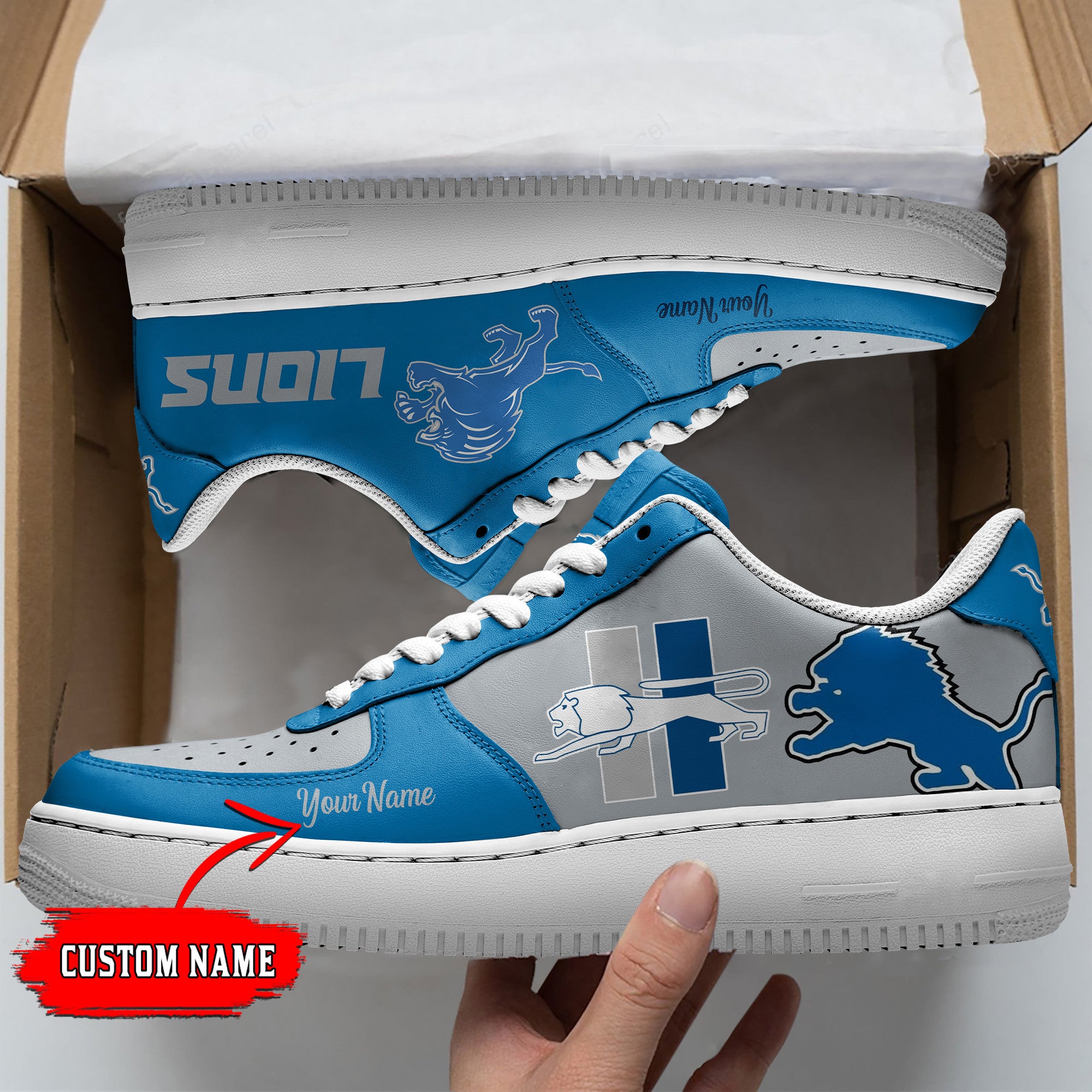 Ideafootwear Detroit Lions NFL Air Low-Top Sneakers Shoes For Men And Women